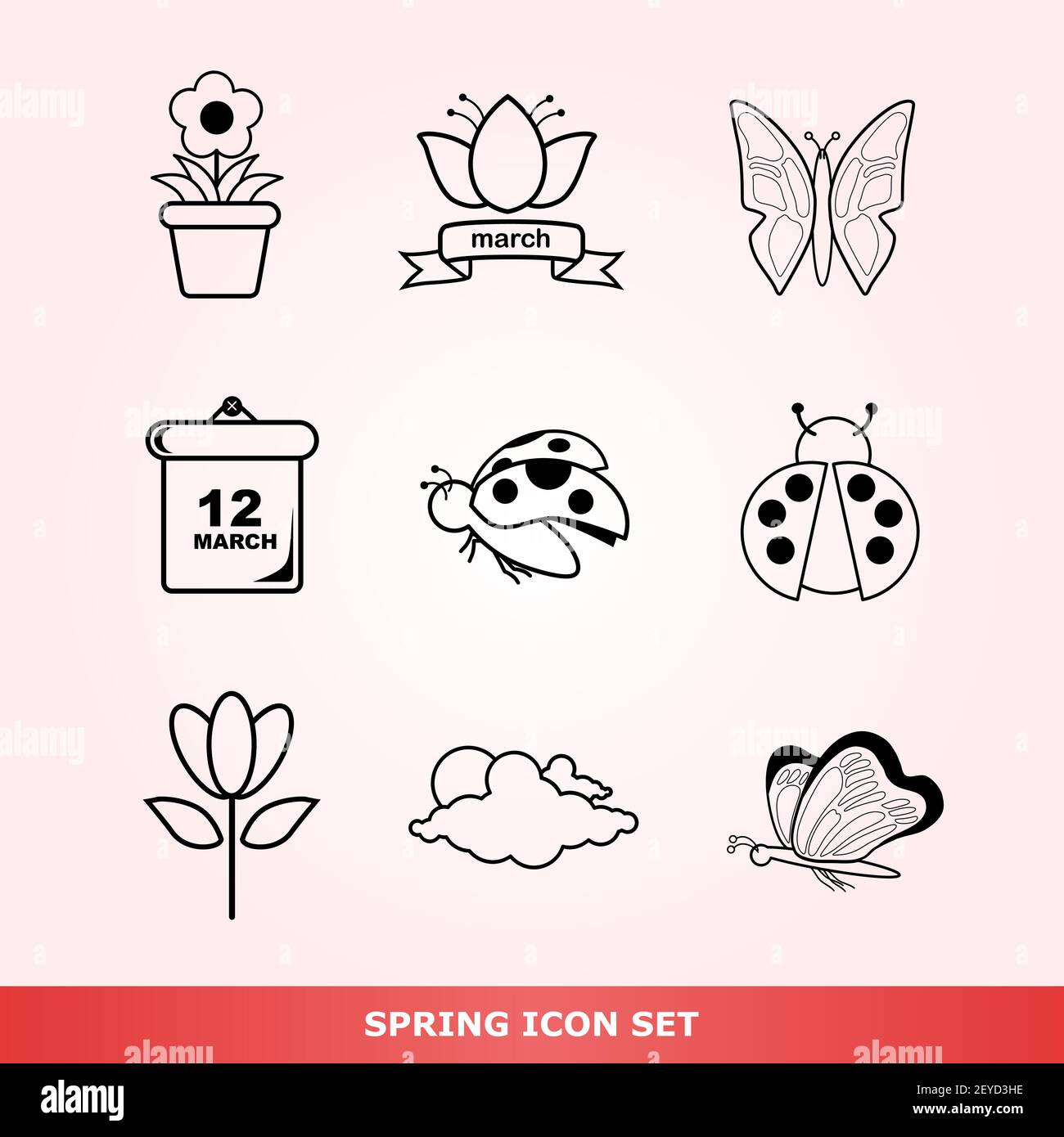 spring icon set vector Stock Vector Image & Art - Alamy