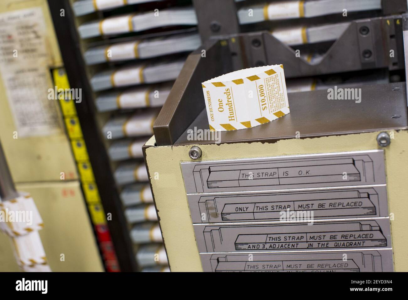 The newly redesigned $100 bill being printed at the Bureau of Engraving ...