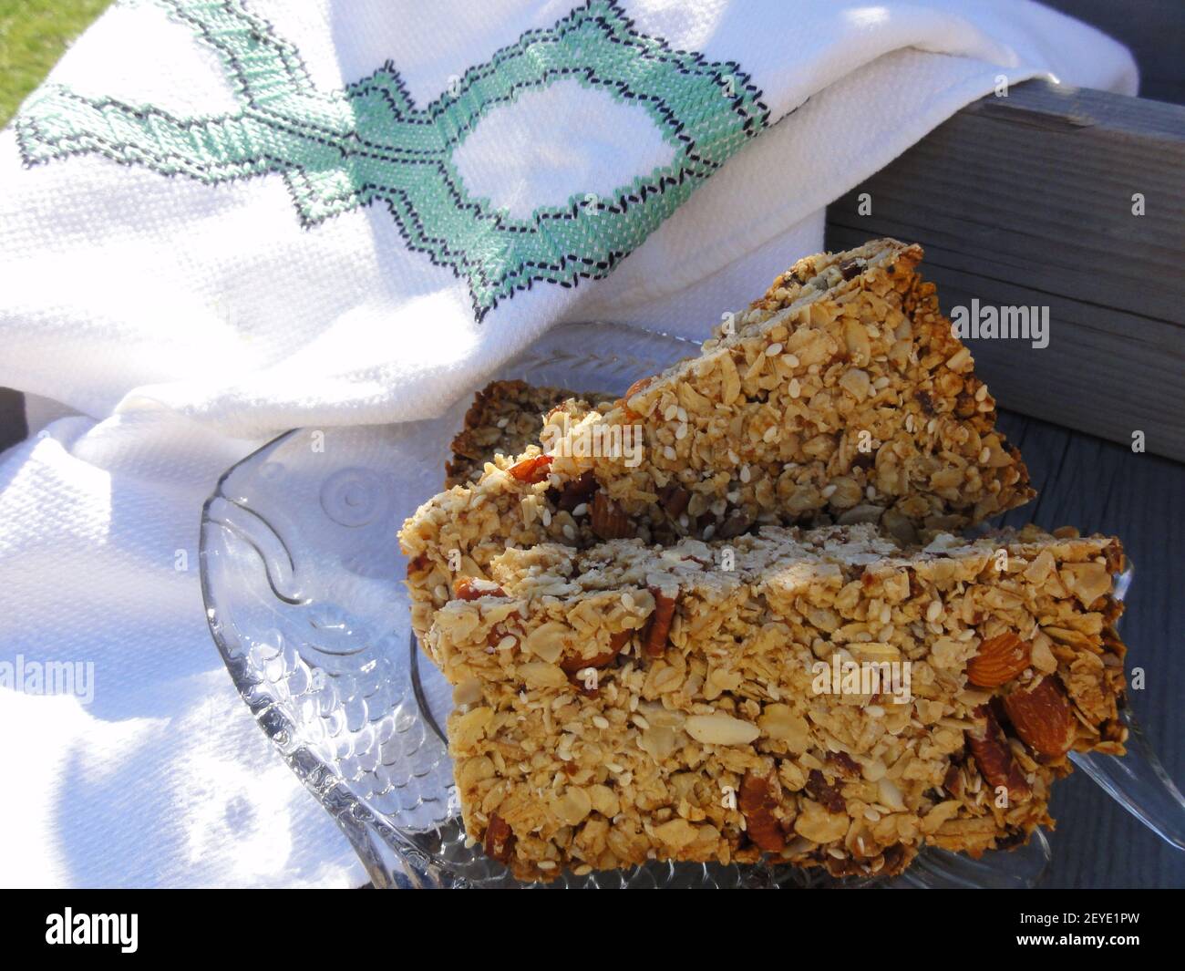 Golden syrup helps bind apricot, pistachio and almond flapjacks. These