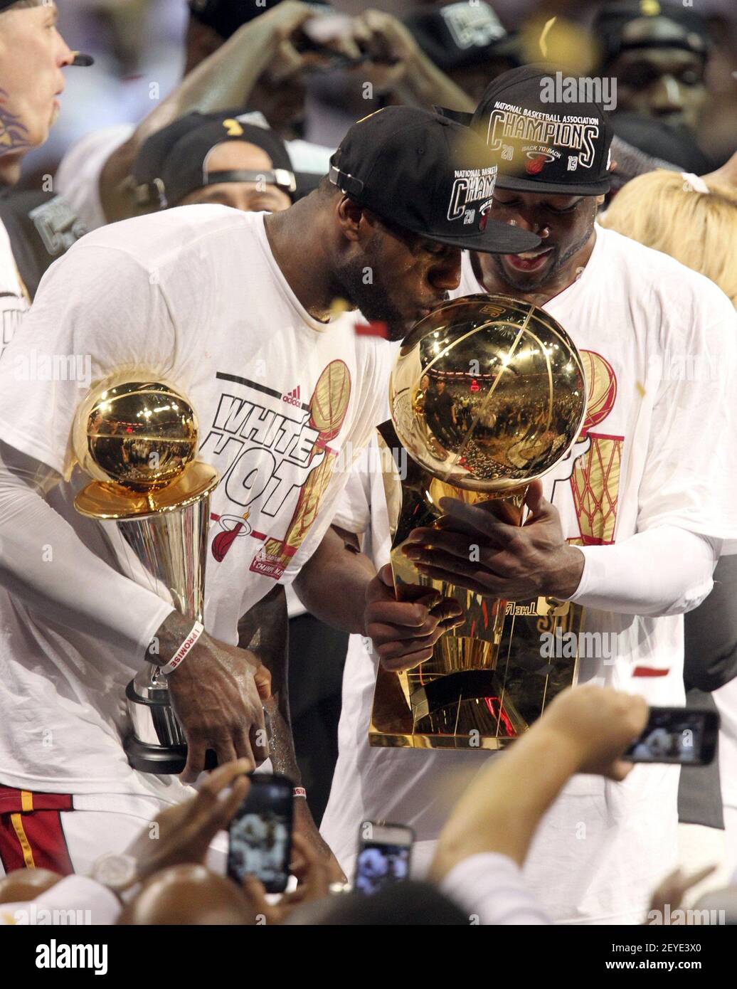 Lebron James & Dwyane Wade with 2013 NBA Championship