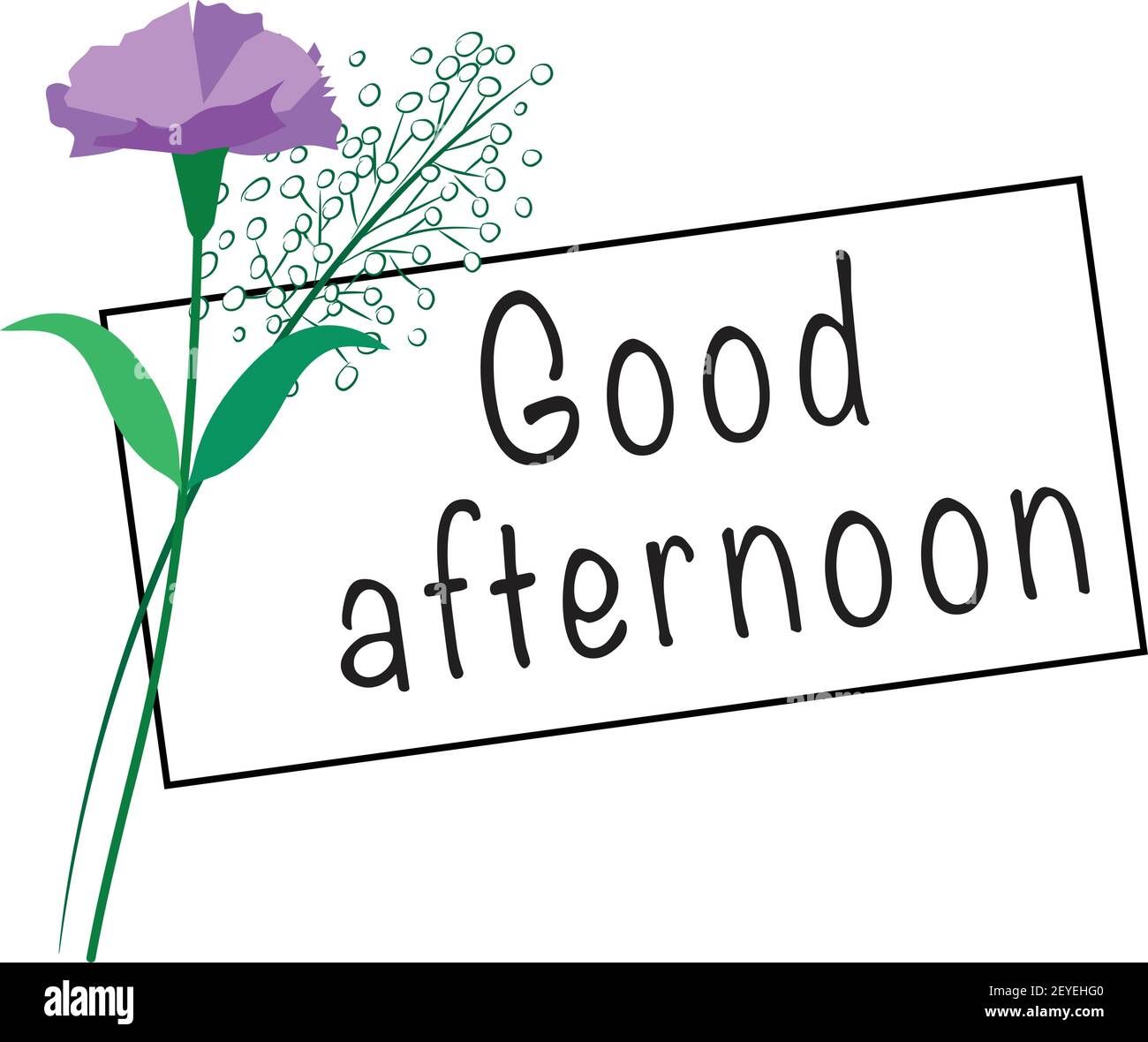 vector carnation flowers with greeting card:good afternoon Stock ...