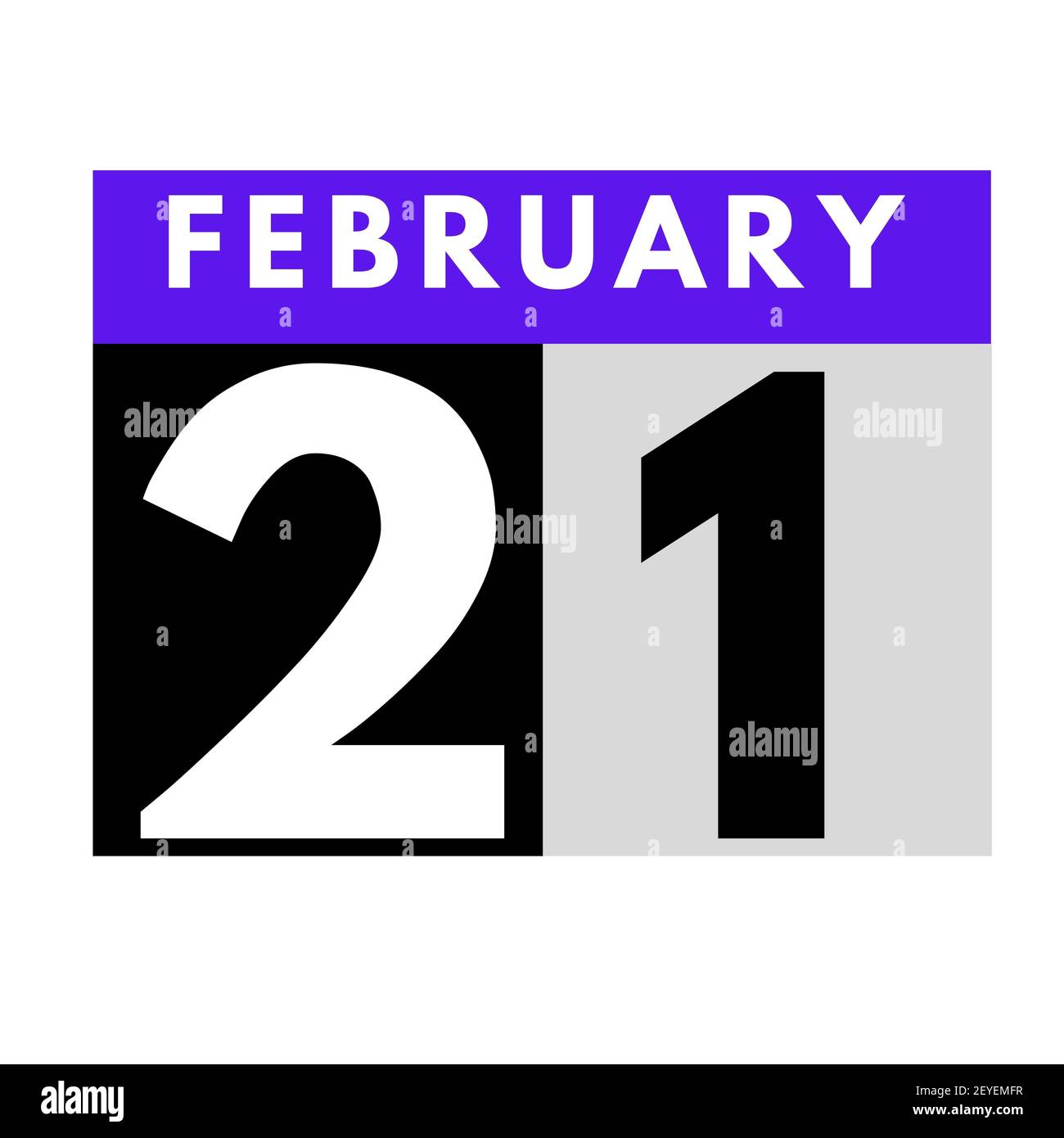 February 21 . flat daily calendar icon .date ,day, month .calendar for ...
