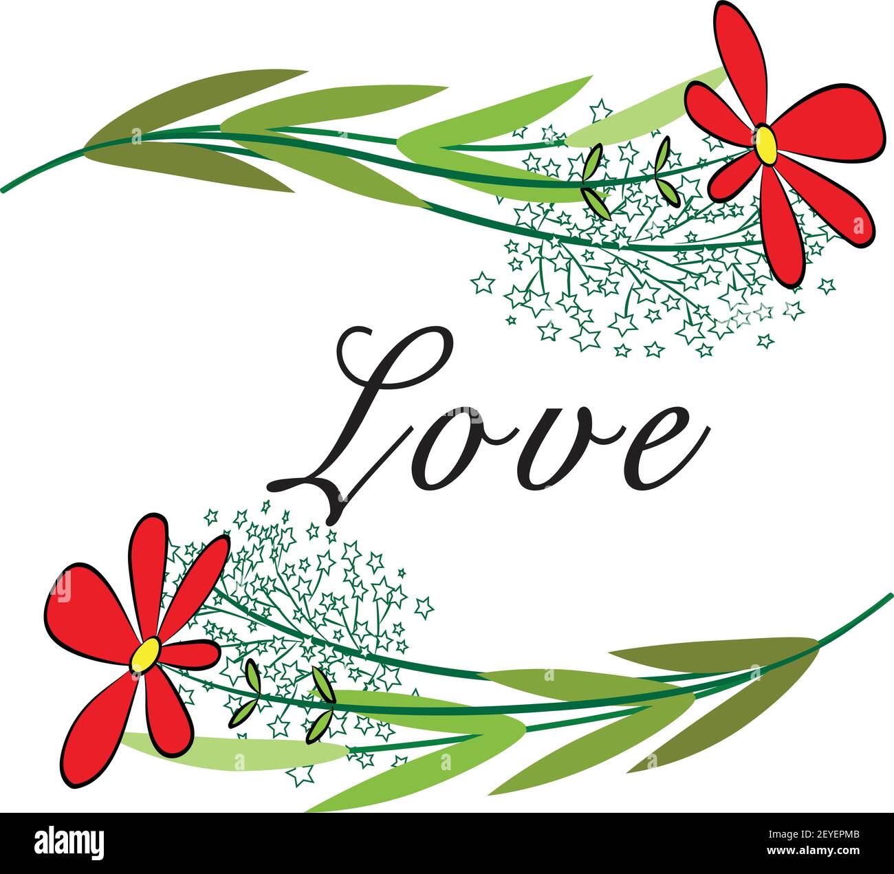 vector flowers with greeting card Stock Vector Image & Art - Alamy