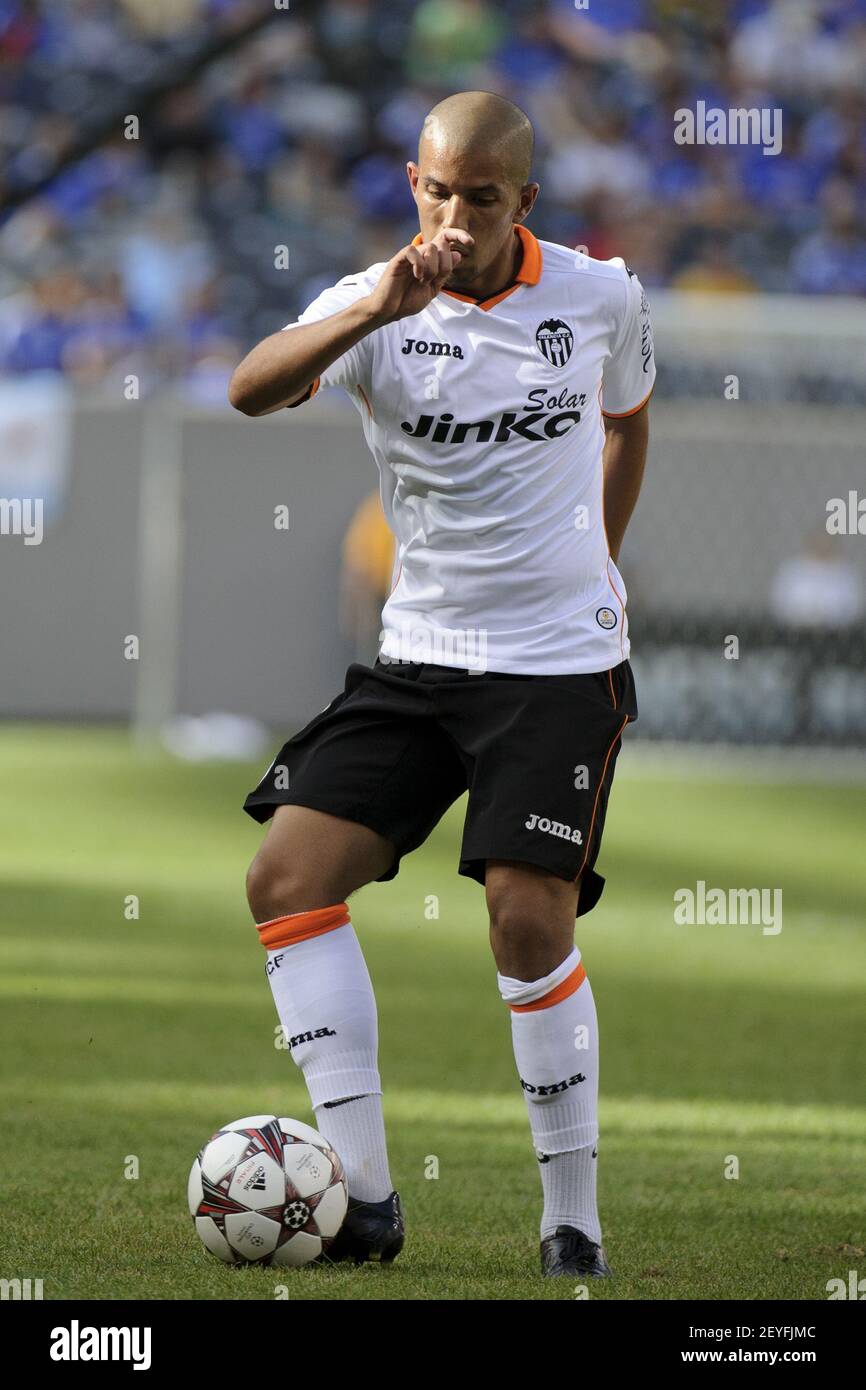 Aug. 4, 2013 - East Rutherford, New Jersey, U.S - August 04, 2013: Valencia  midfielder Sofiane Feghouli (8) settles the ball during the Guinness  International Champions Cup match between Valencia C.F. and