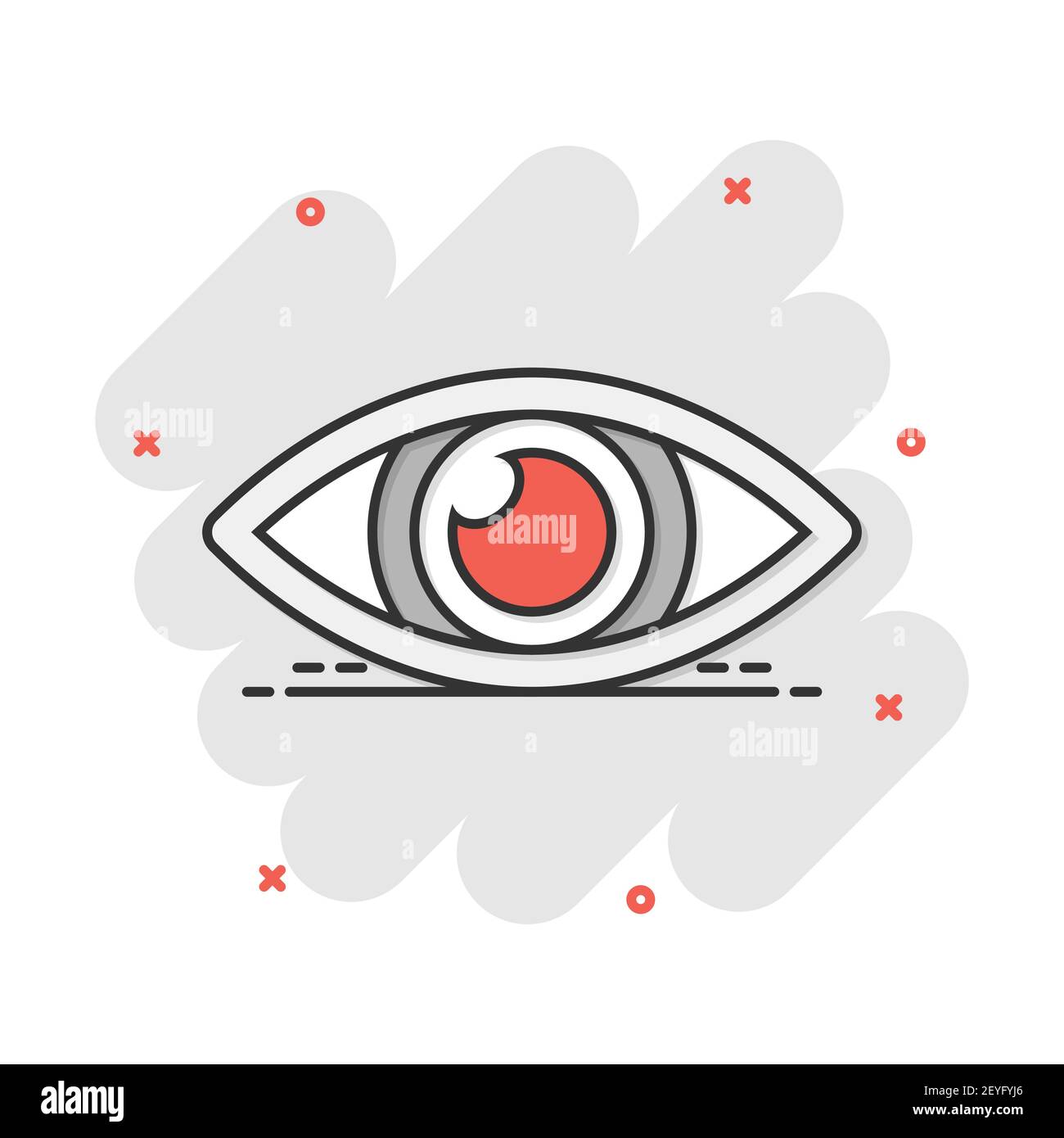 Vector cartoon eye icon in comic style. Eyeball look sign illustration  pictogram. Eye business splash effect concept Stock Vector Image \u0026 Art -  Alamy, image size:1300x1390