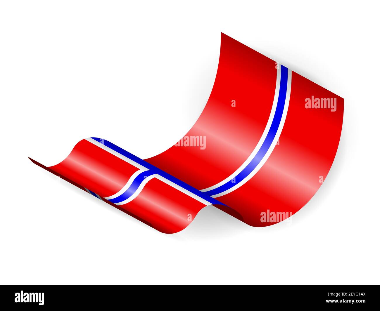 Waving Norway flag on a white background. Vector illustration Stock ...