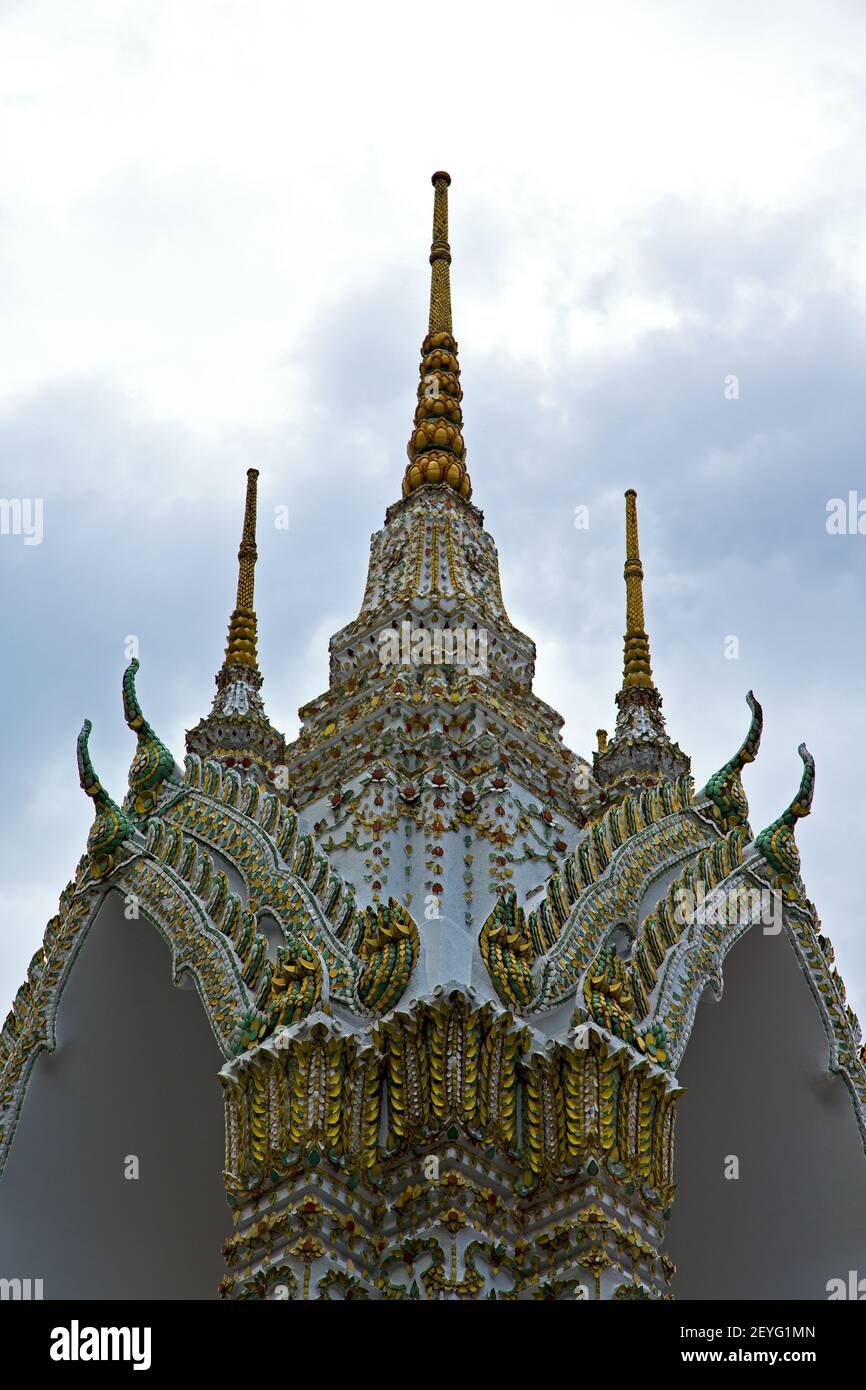 Thailand in bangkok colors roof wat palaces asia mosaic Stock Photo - Alamy