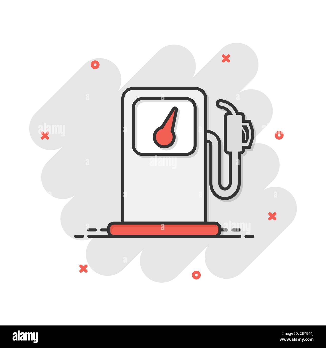 Vector cartoon fuel gas station icon in comic style. Car petrol pump sign  illustration pictogram. Fuel business splash effect concept Stock Vector  Image & Art - Alamy