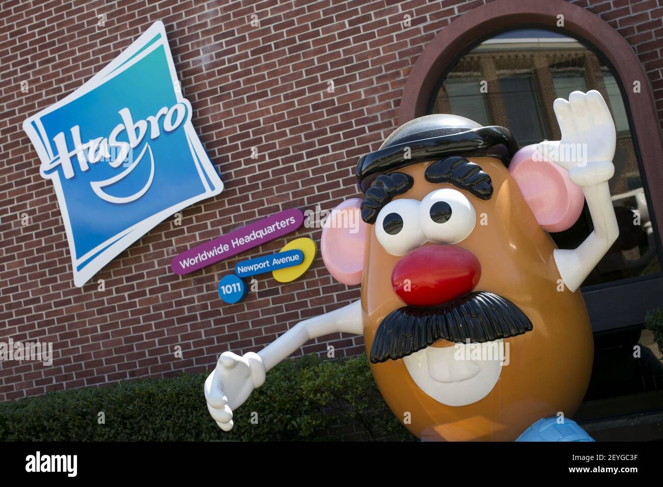 The headquarters of Hasbro Toys in Pawtucket, Rhode Island on August 25