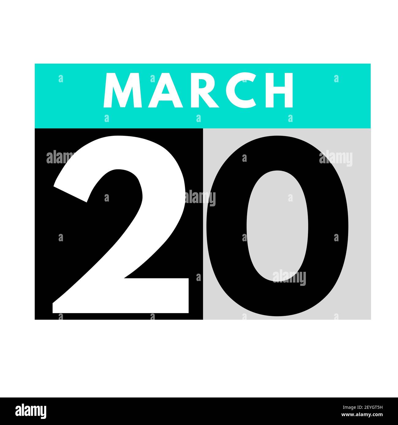 March 20 . flat daily calendar icon .date ,day, month .calendar for the