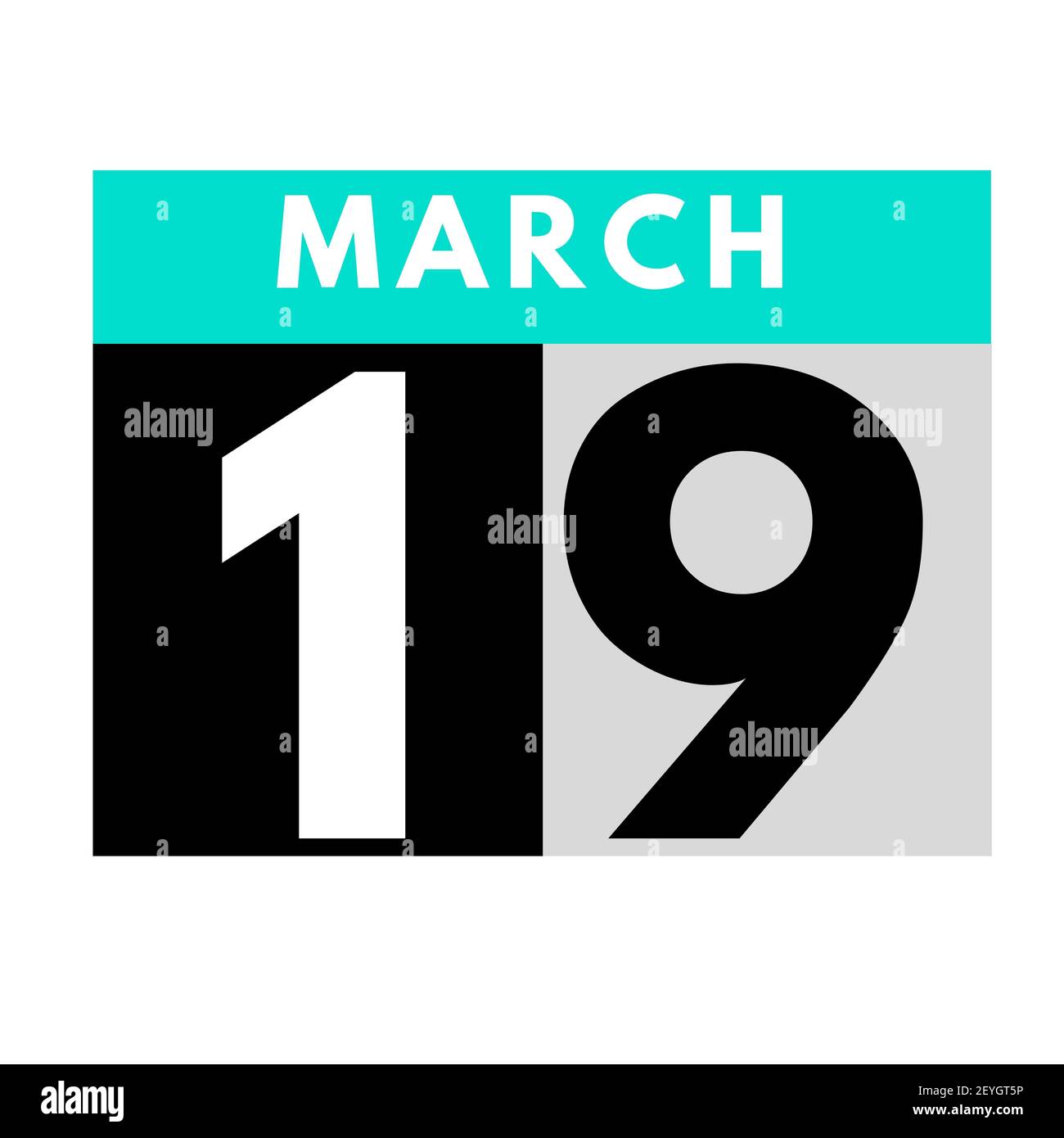 March 19 . flat daily calendar icon .date ,day, month .calendar for the ...
