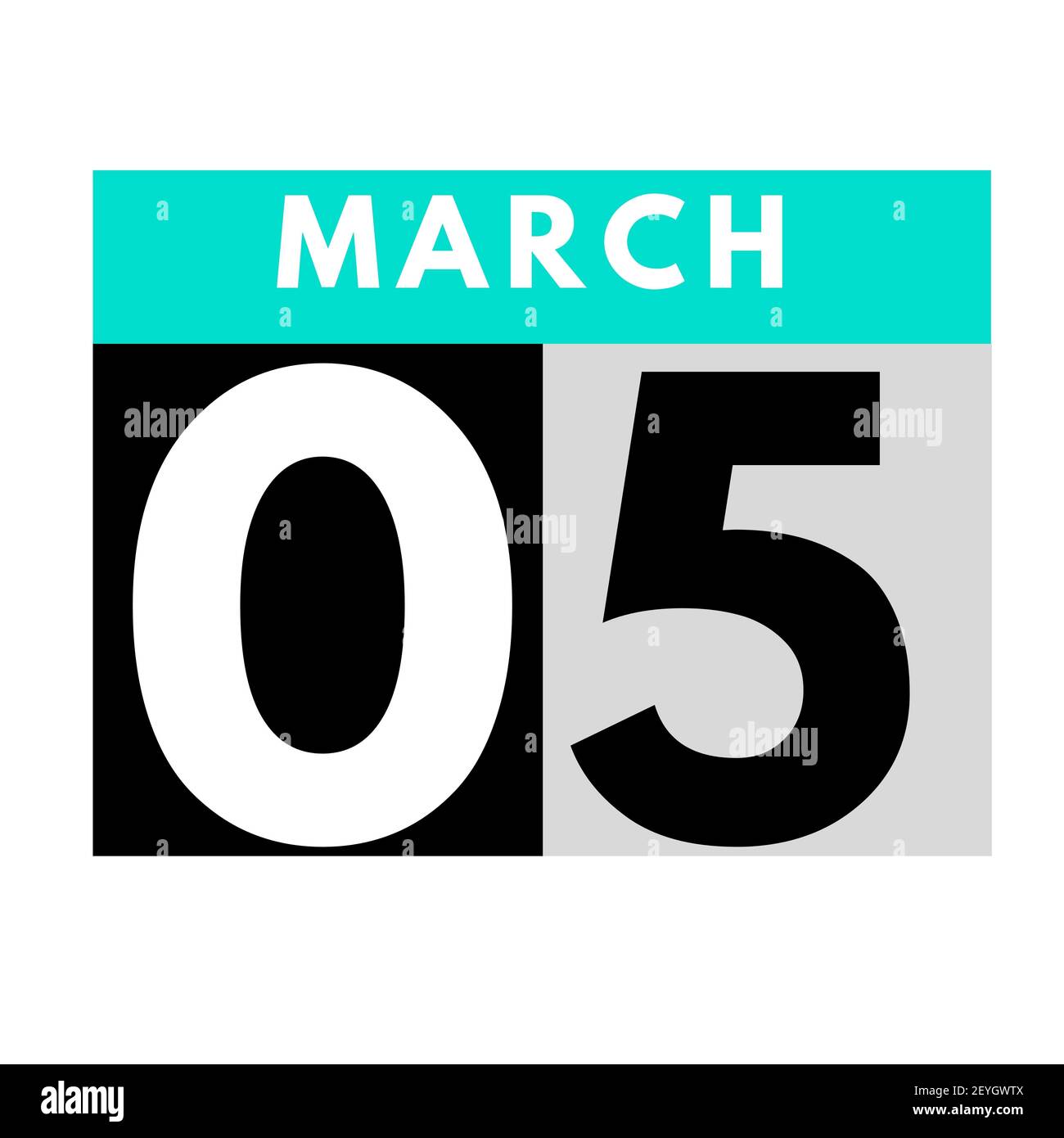 March 5 . flat daily calendar icon .date ,day, month .calendar for the ...