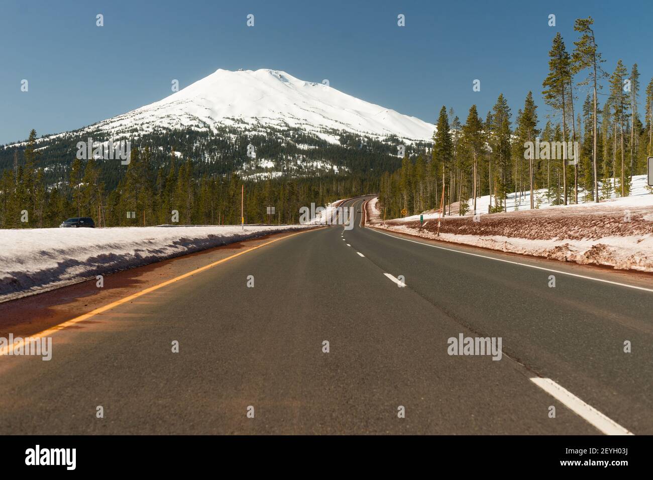 Road to Mt. Bachelor Ski Resort Cascade Range Stock Photo - Alamy