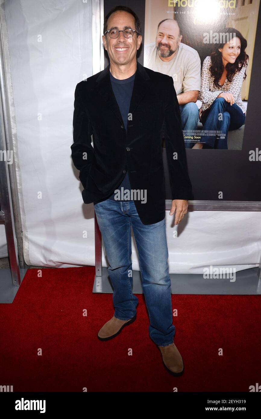 Comedian Jerry Seinfeld attends the 'Enough Said' New York Screening at the  Paris Theater in New York, NY, on September 16, 2013. (Photo by Anthony  Behar/Sipa USA Stock Photo - Alamy, image size:866x1390