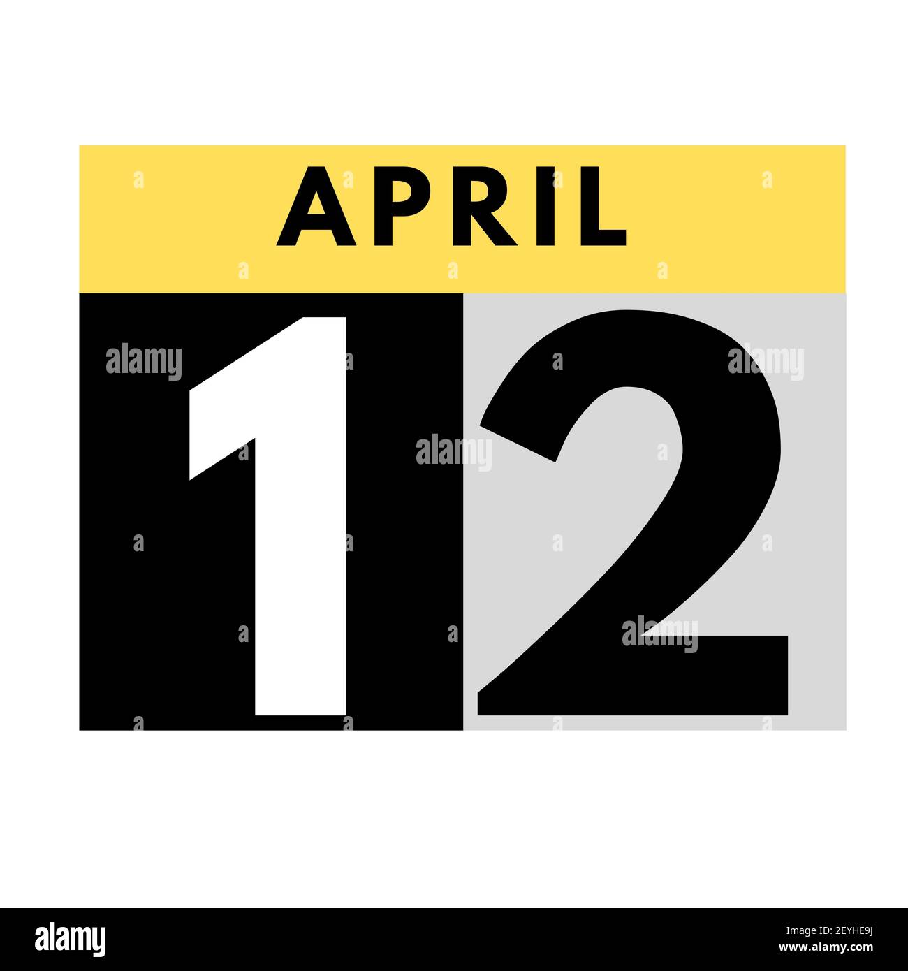 April 12 . flat daily calendar icon .date ,day, month .calendar for the ...