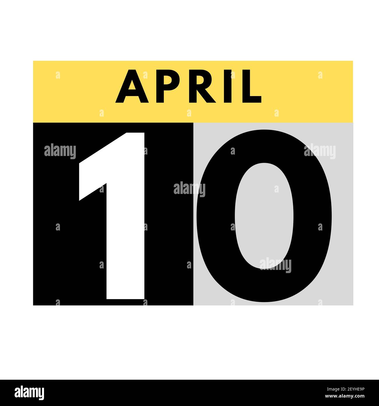 April 10 . flat daily calendar icon .date ,day, month .calendar for the