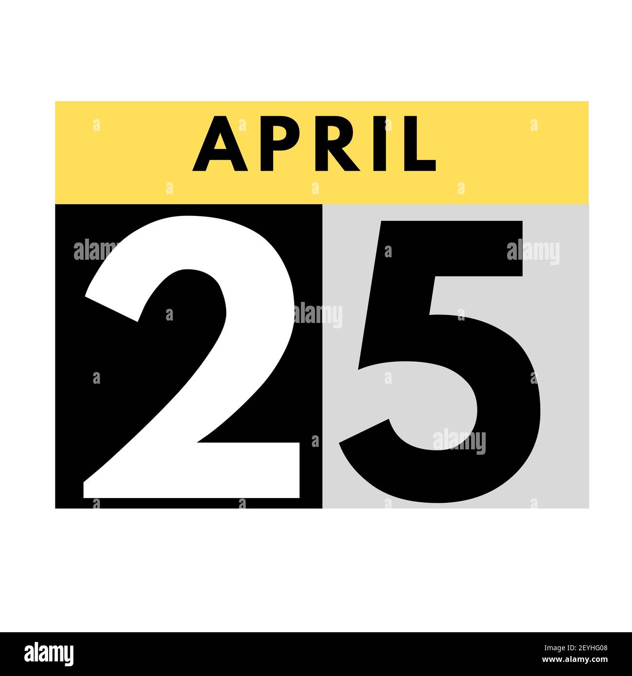 April 25 . flat daily calendar icon .date ,day, month .calendar for the ...