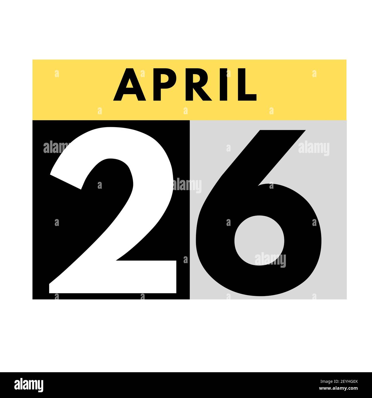 April 26 flat daily calendar icon date day month calendar for the