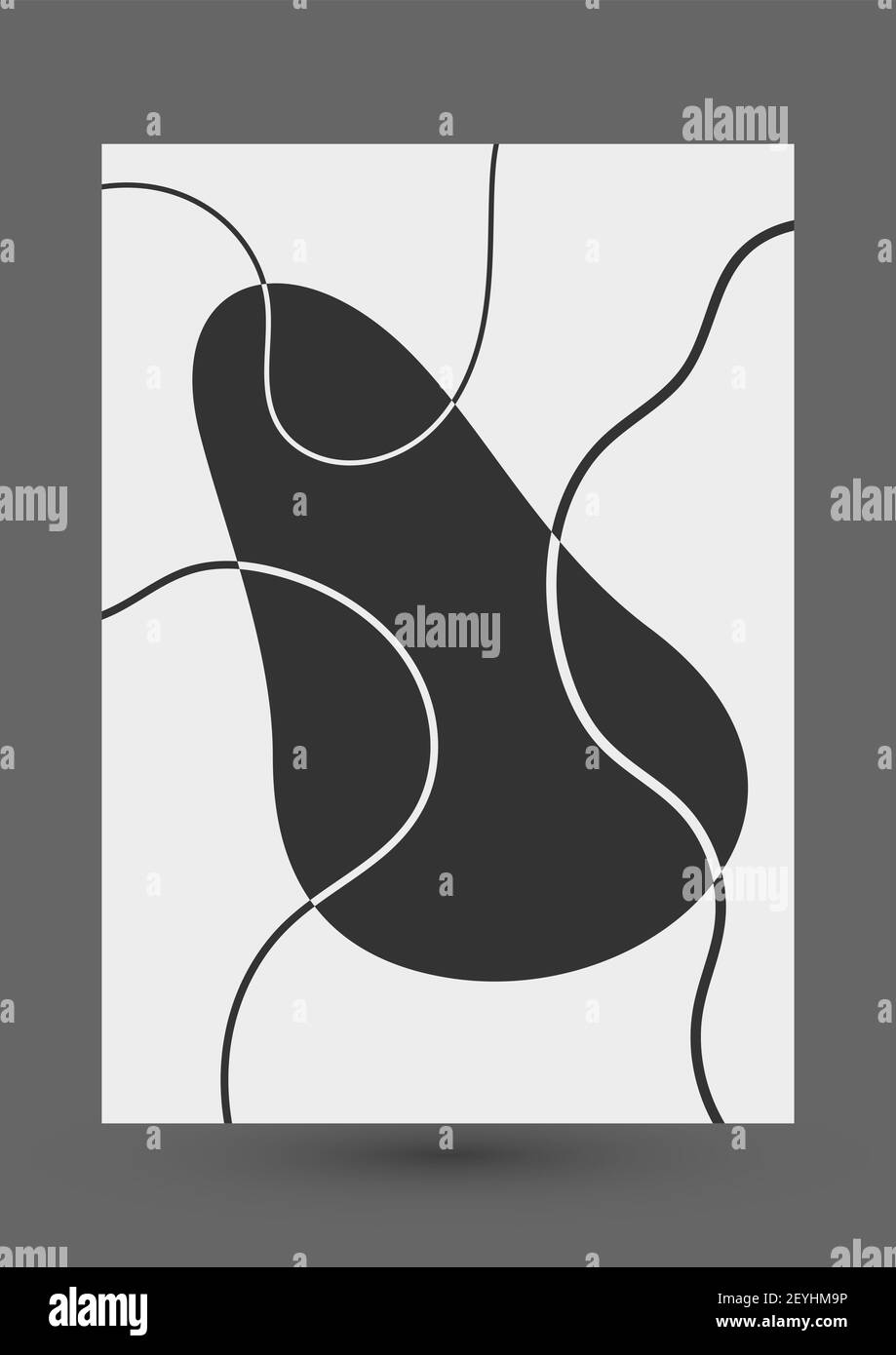 Minimalist abstract black and white artistic design for cover and ...