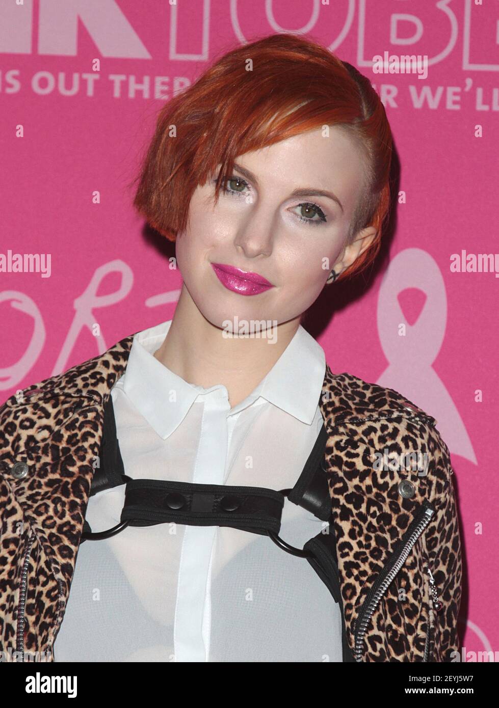 Hayley Williams attends Paramore Goes Pink for Pinktober at the Hard Rock  Cafe in Los Angeles, CA on October 10th, 2013. (Photo by Adam Orchon/Sipa  USA Stock Photo - Alamy