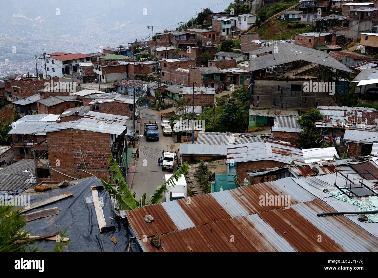 Medellin, Colombia - The daily life in the barrio Santo Domingo where ...