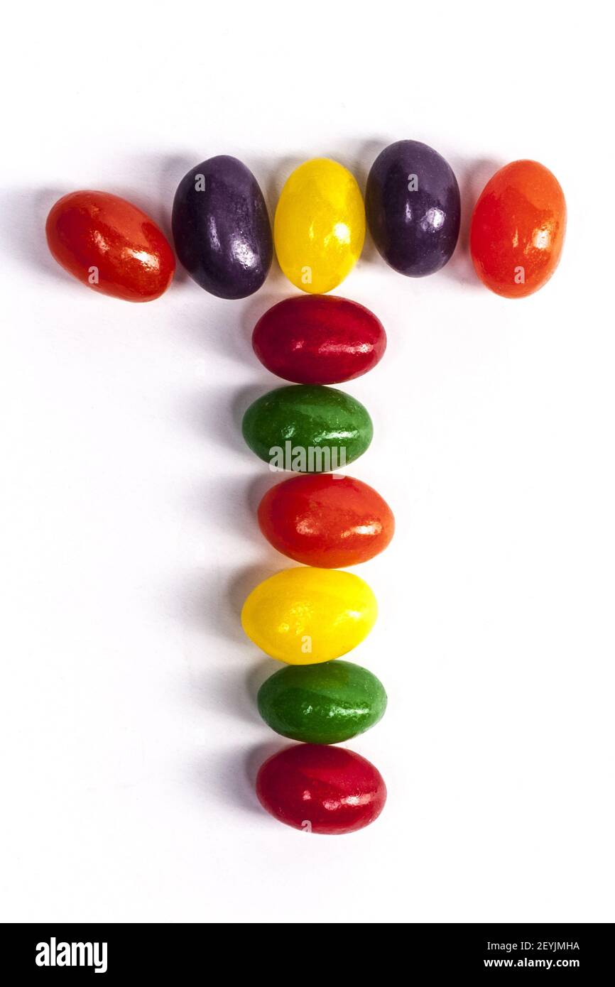 Candy Letter T Stock Photo Alamy