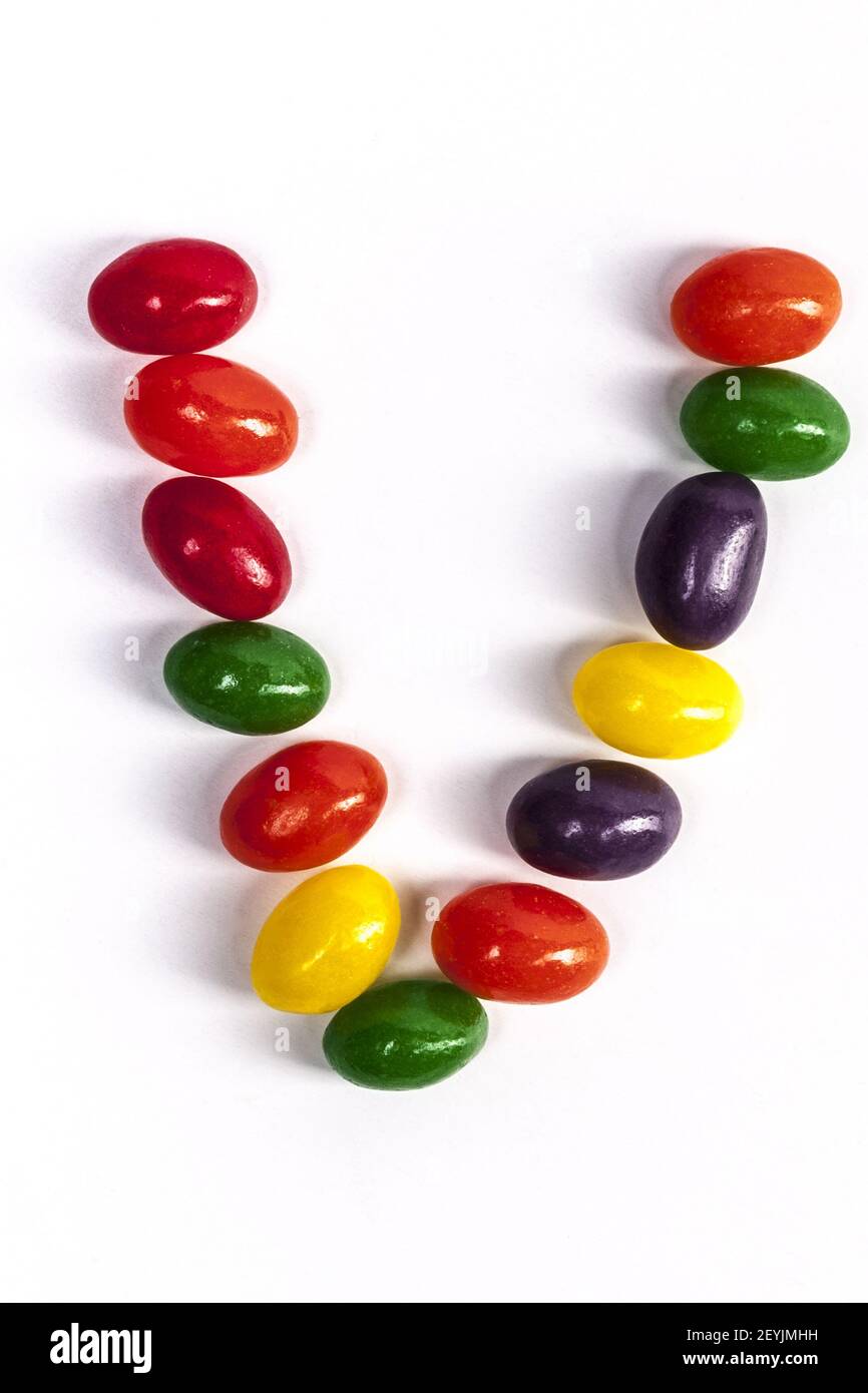 Candy Letter V Stock Photo Alamy