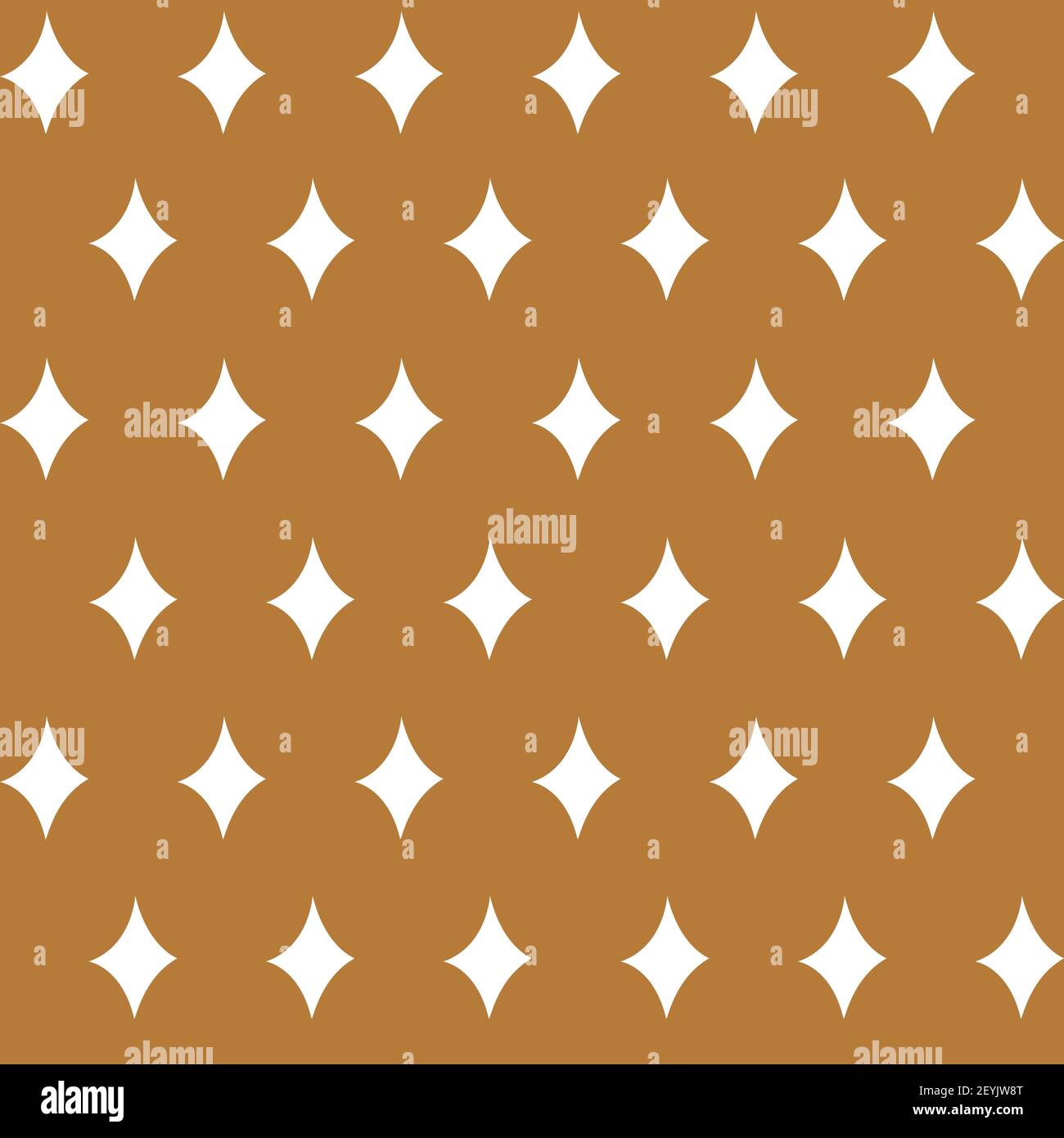 Diamond stars seamless christmas pattern - white figures on the gold background. Vector illustration made in the traditional style of hand drawing. Stock Vector