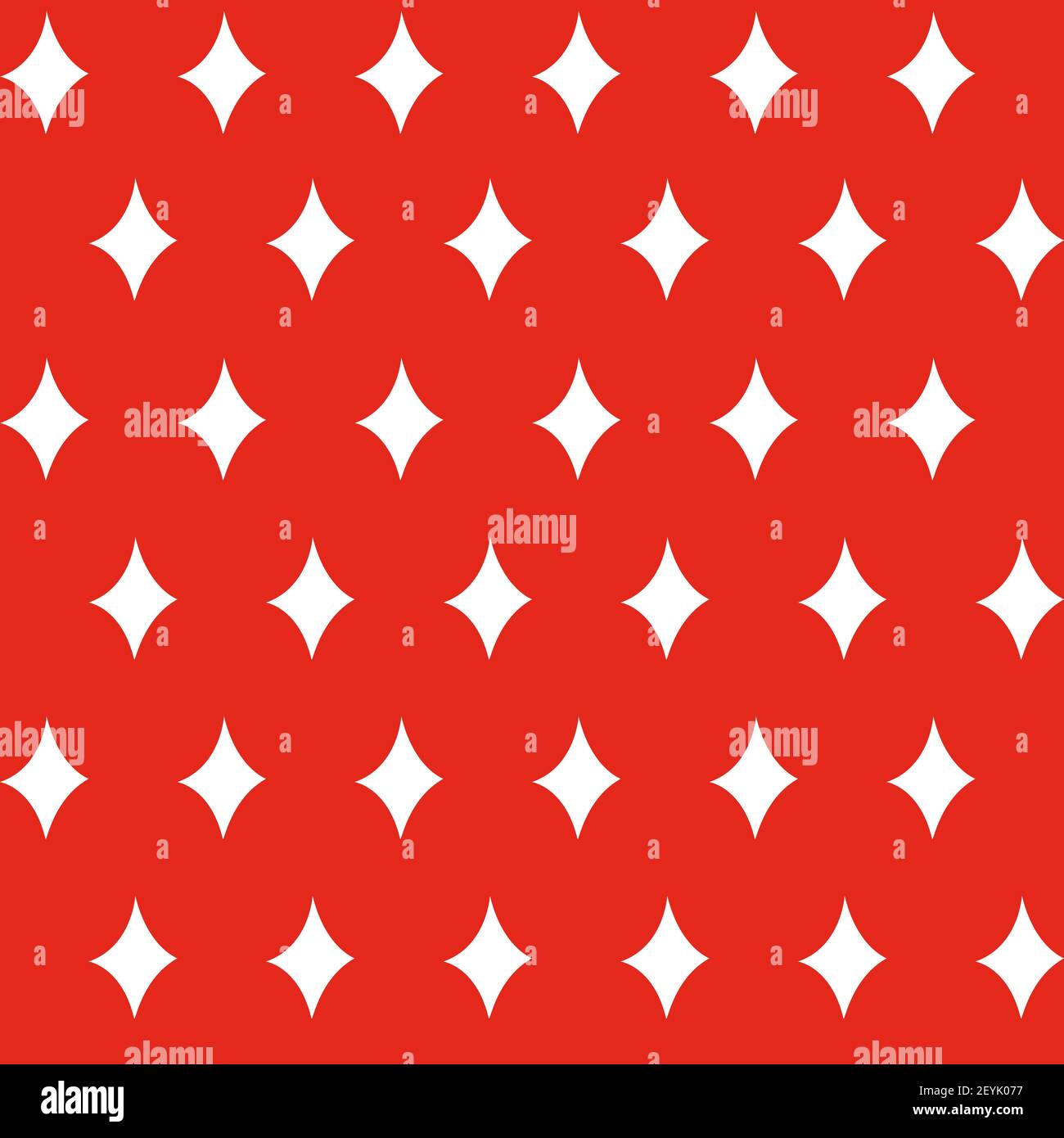 Diamond stars seamless christmas pattern - white figures on the red background. Vector illustration made in the traditional style of hand drawing Stock Vector