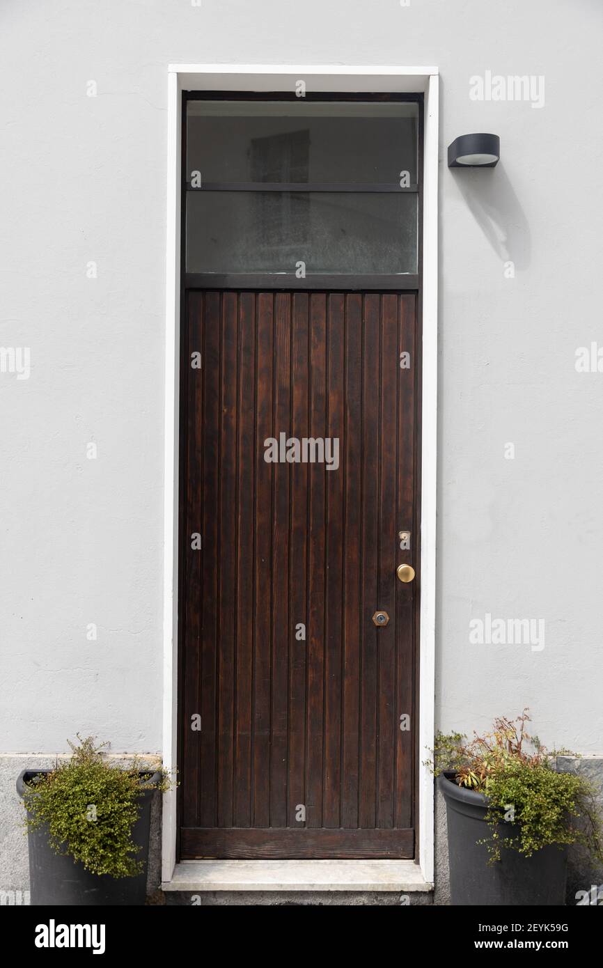 ancient wooden house door Monza Europe Stock Photo