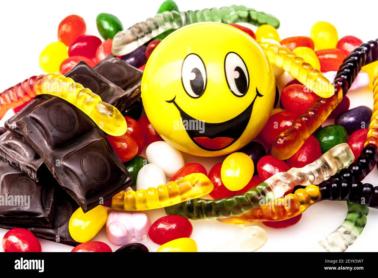 Happy Chocolate and Jelly Stock Photo Alamy