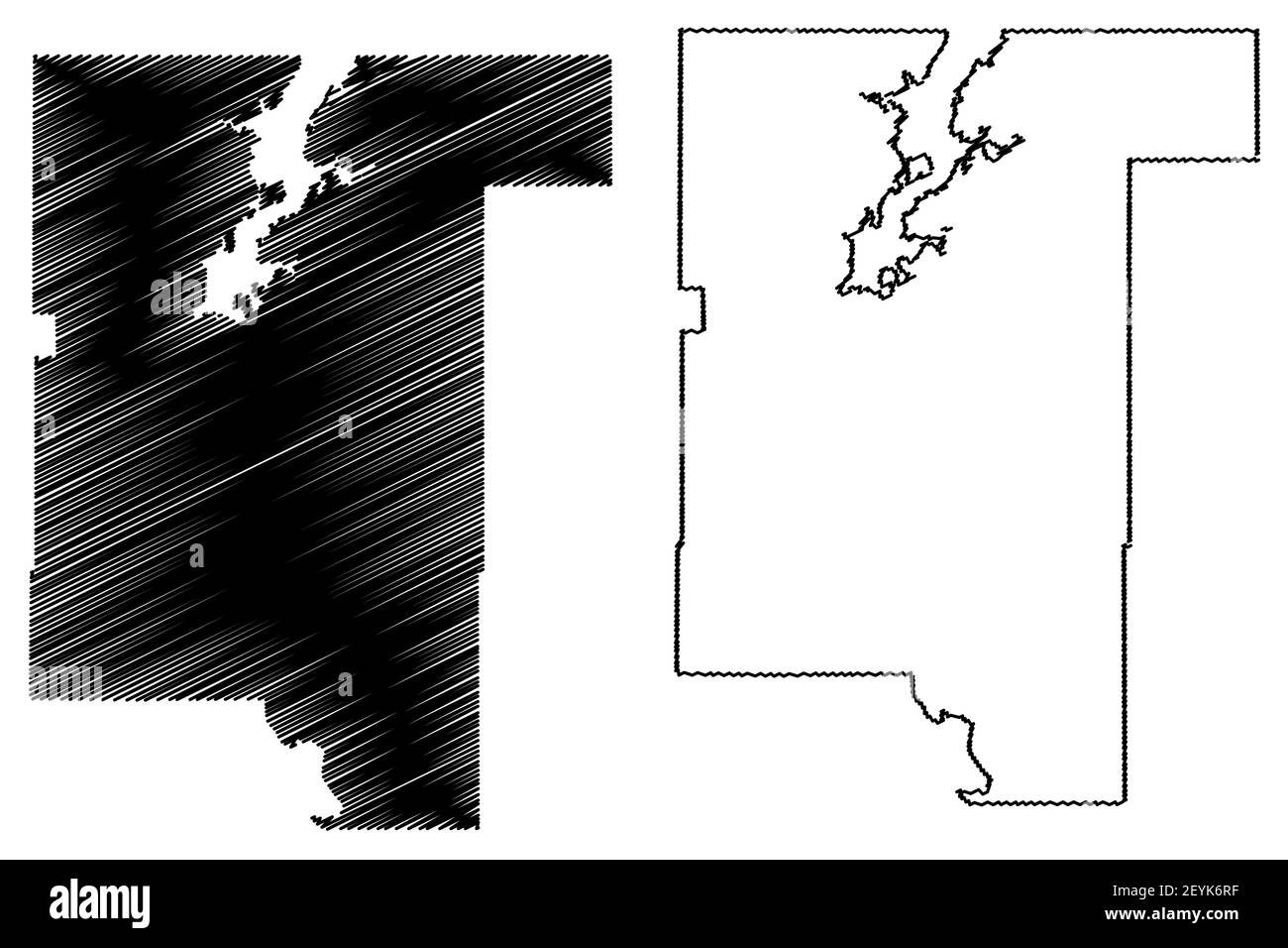 Rogers County, Oklahoma State (U.S. county, United States of America, USA, U.S., US) map vector illustration, scribble sketch Rogers map Stock Vector