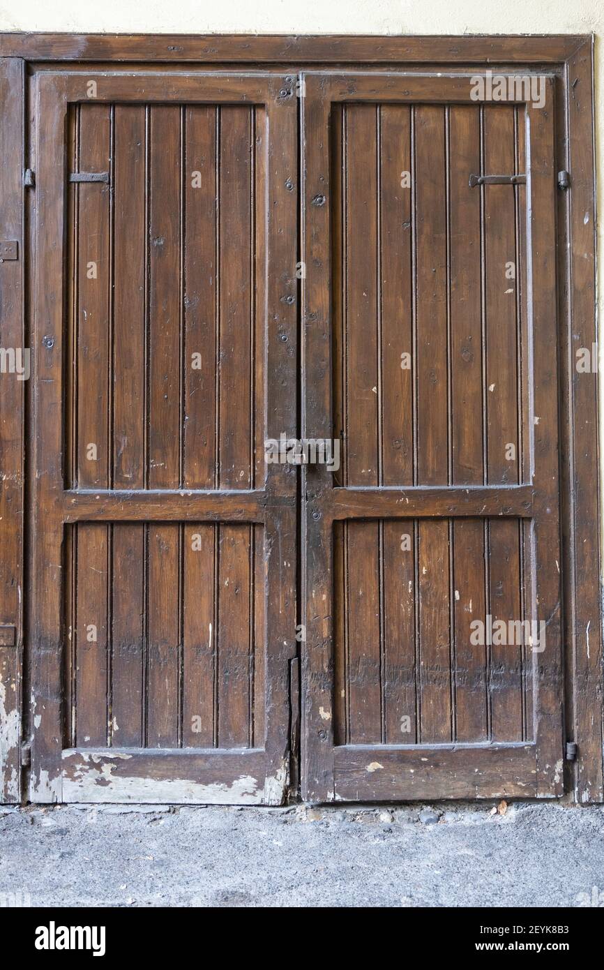 ancient wooden house door Monza Europe Stock Photo