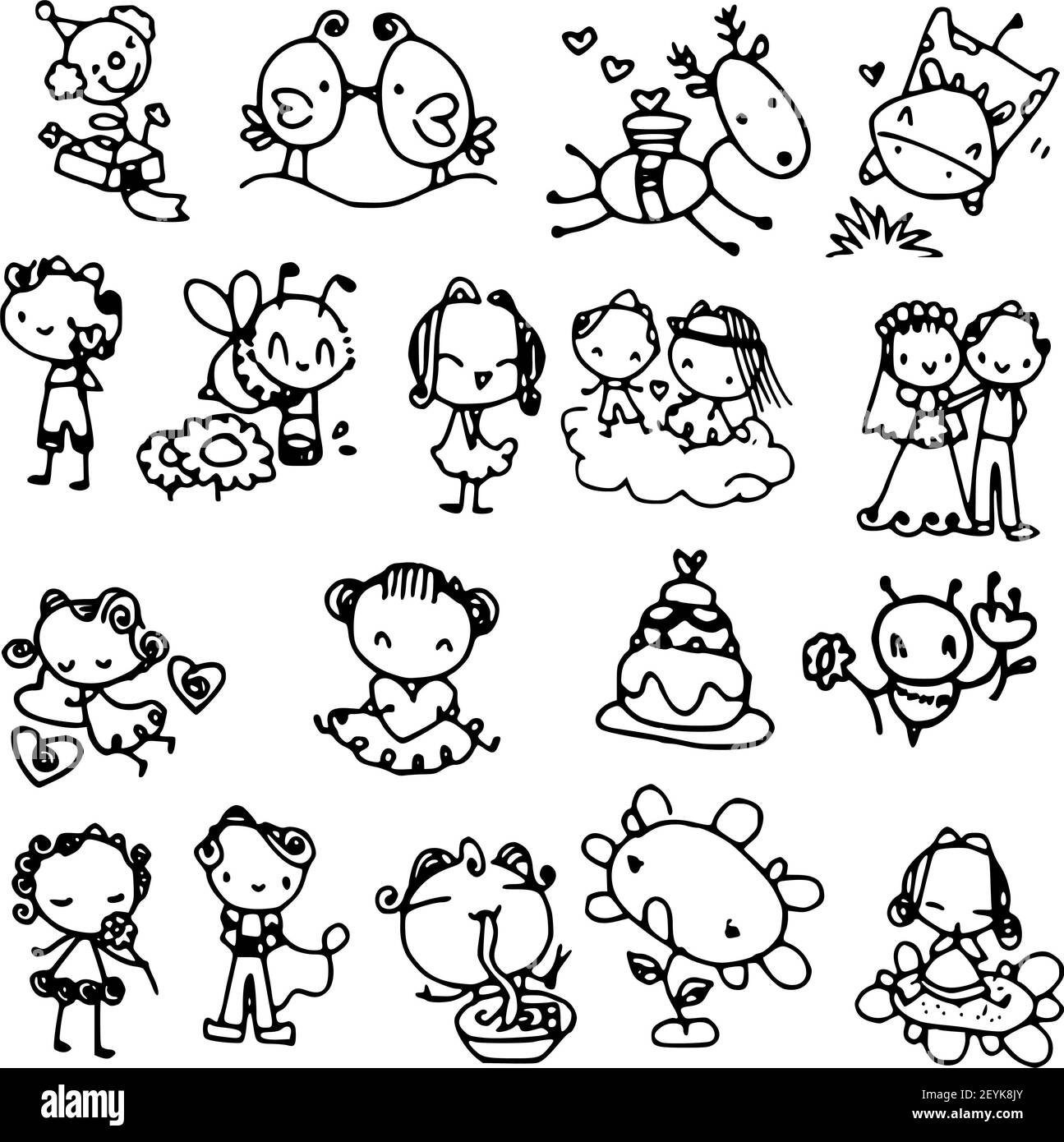 Vector cartoon emoji set Stock Photo - Alamy