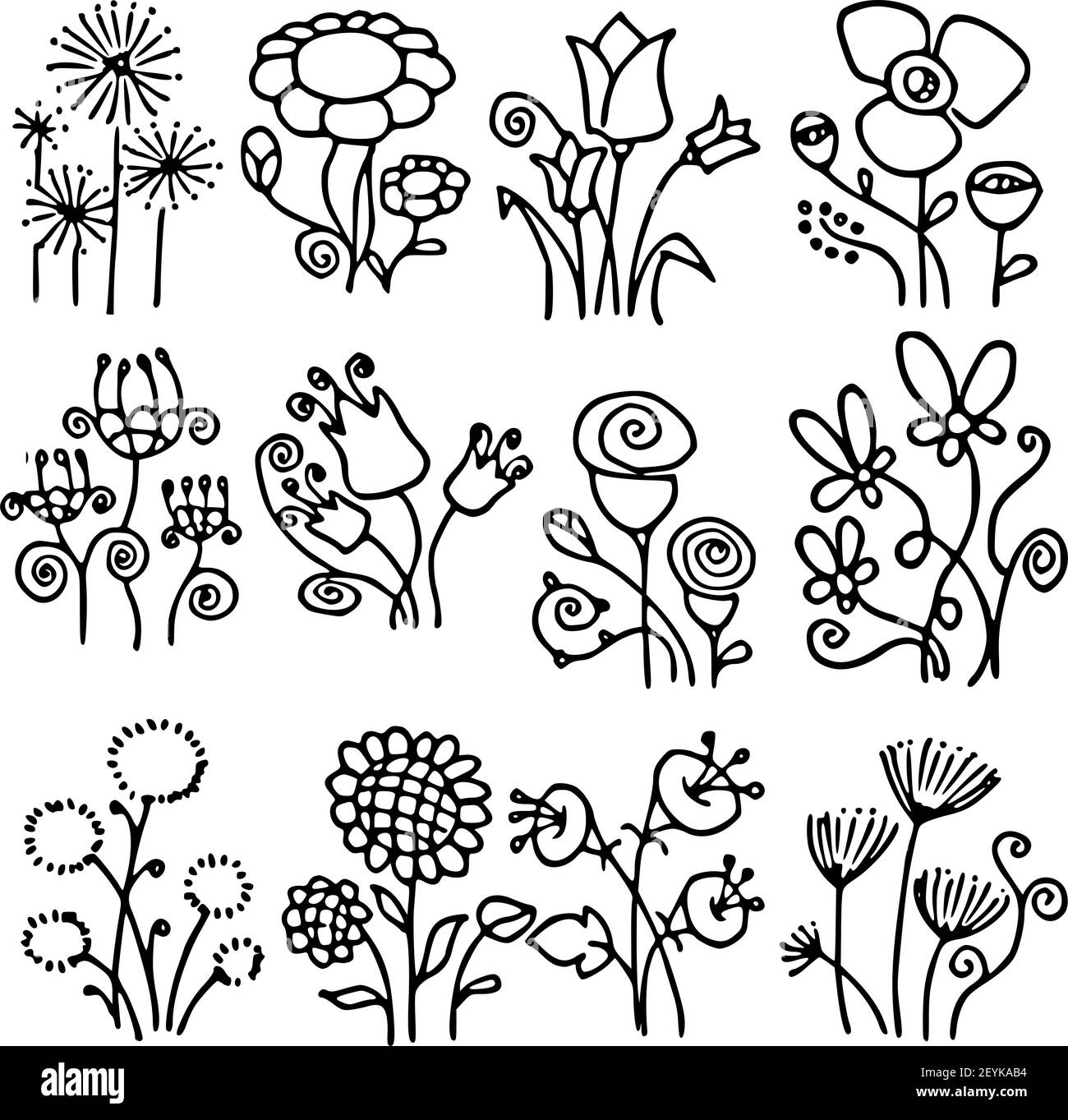 vector flowers set Stock Photo - Alamy