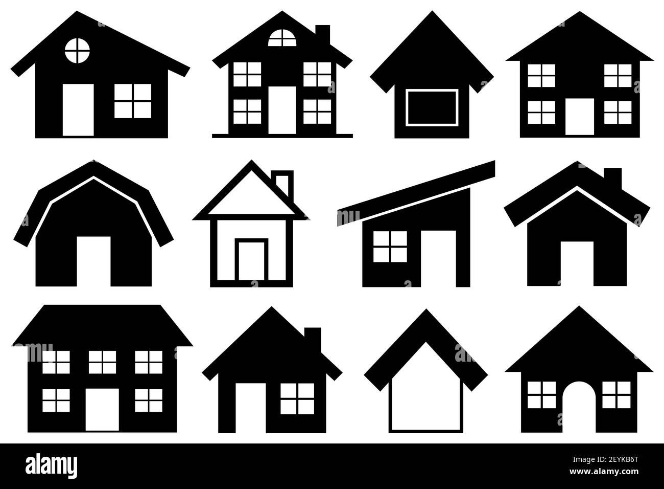 Collection of different houses isolated on white Stock Photo - Alamy