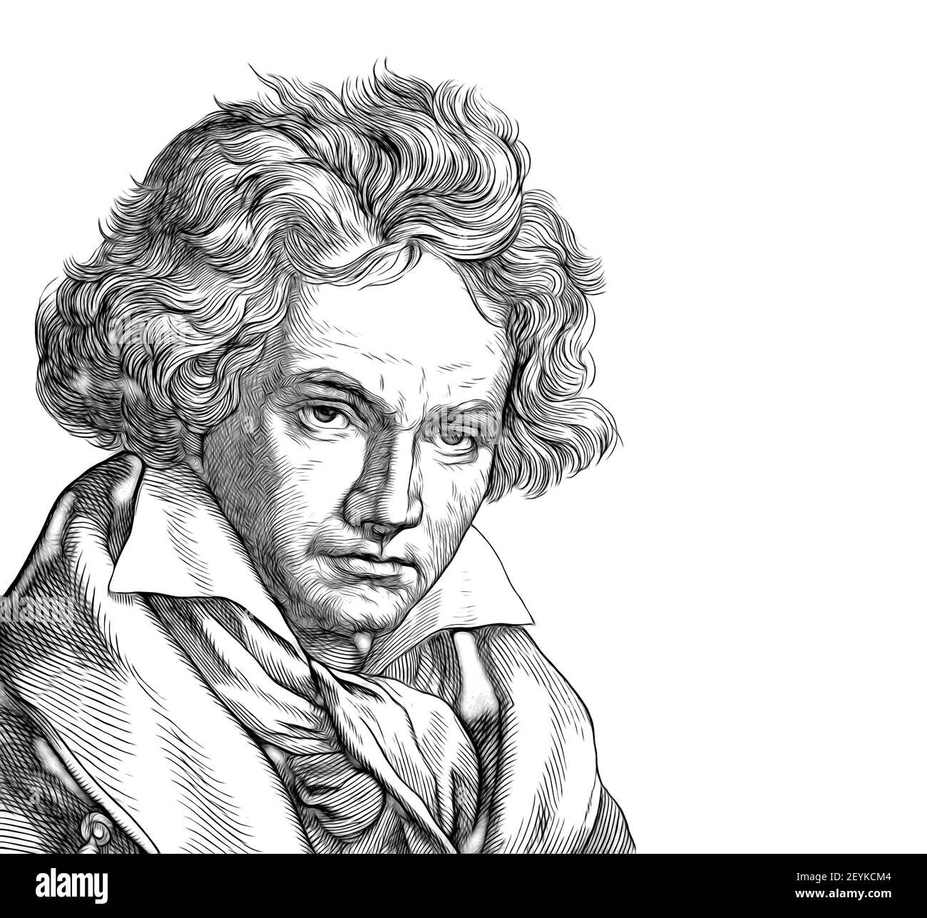 Portrait bust of ludwig van beethoven 1770 1827 Black and White Stock