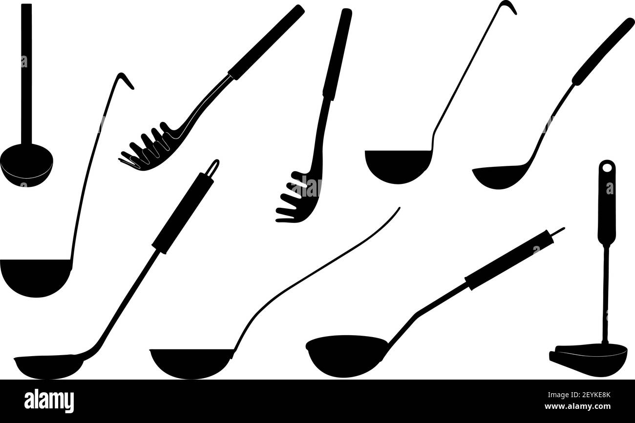 Set of different ladles isolated on white Stock Vector Image & Art Alamy