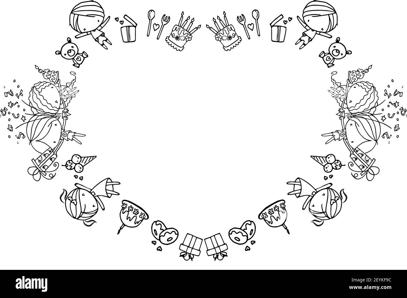 vector cartoon Birthday Heart shape border background Stock Photo Alamy