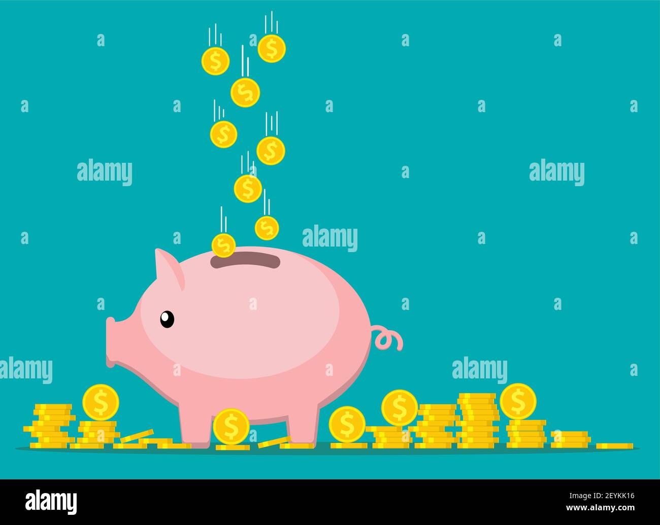 Pink coin box. Stock Vector