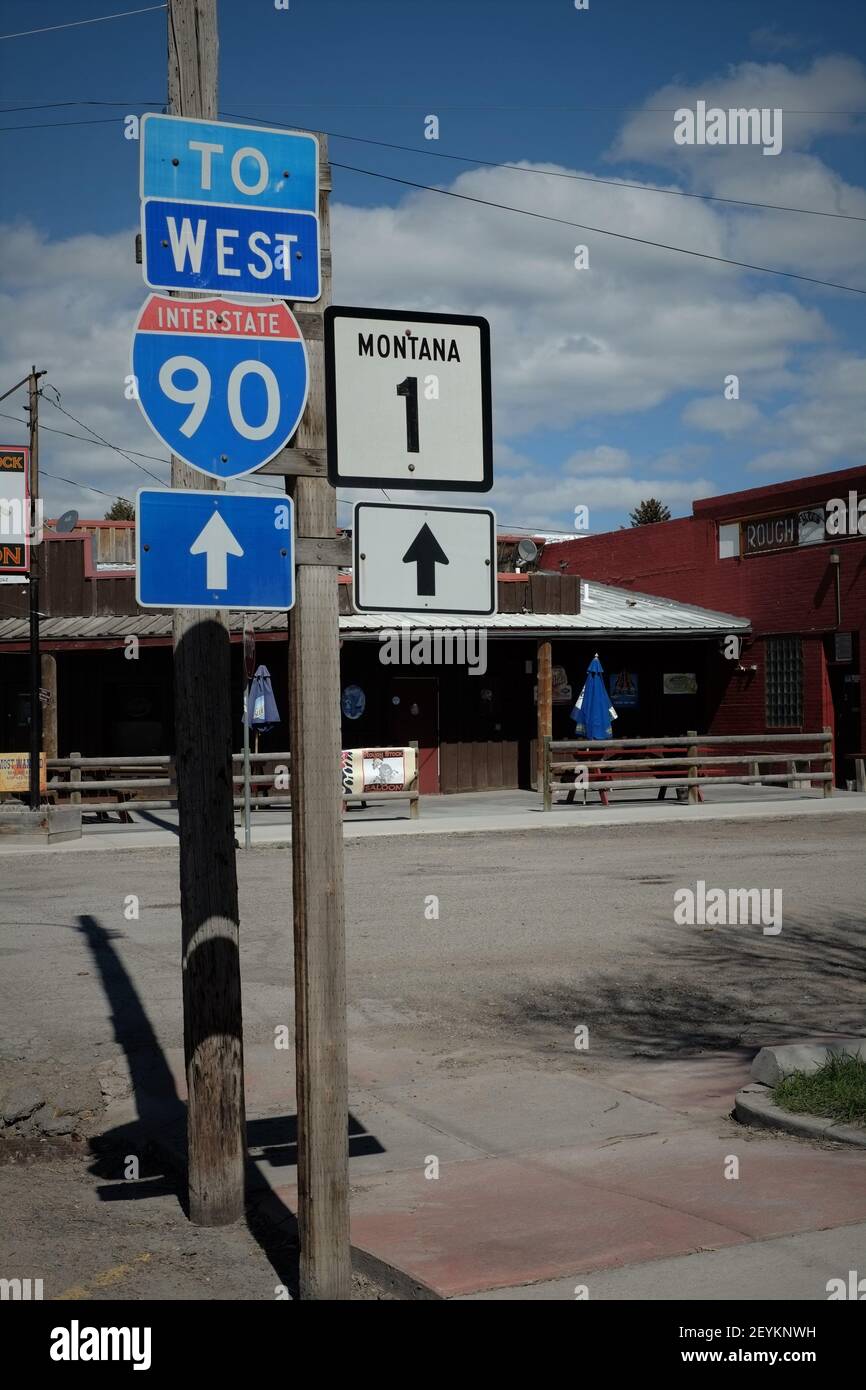 Interstate 90, Drummond Montana Stock Photo Alamy