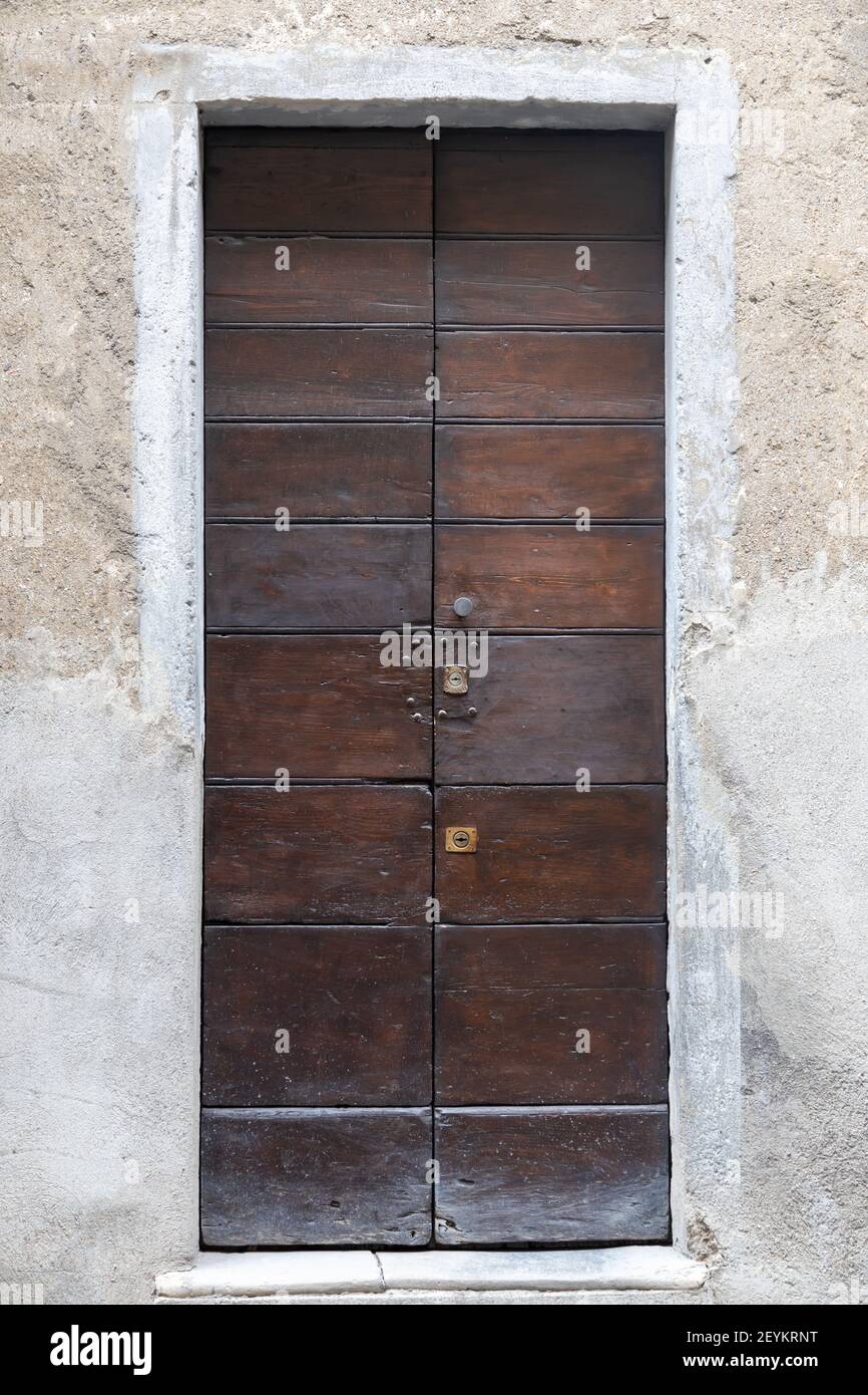 ancient wooden house door Monza Europe Stock Photo