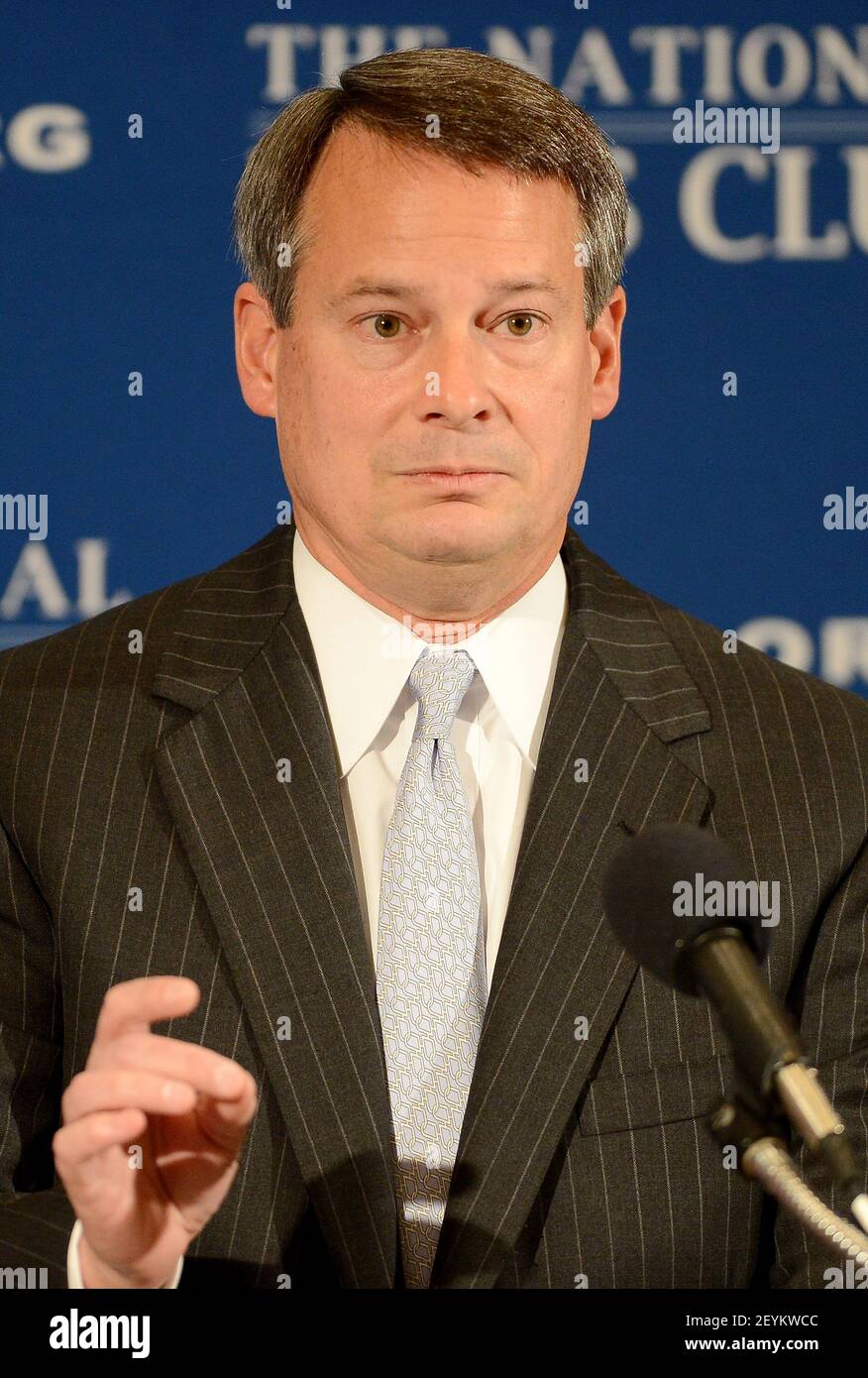 Walter W. Bettinger, CEO of The Charles Schwab Corporation, speaks during a  National Press Club newsmakers luncheon in Washington, Mon., Nov. 11, 2013.  Bettinger discussed retirement saving and 401(k) plan reform. (Photo