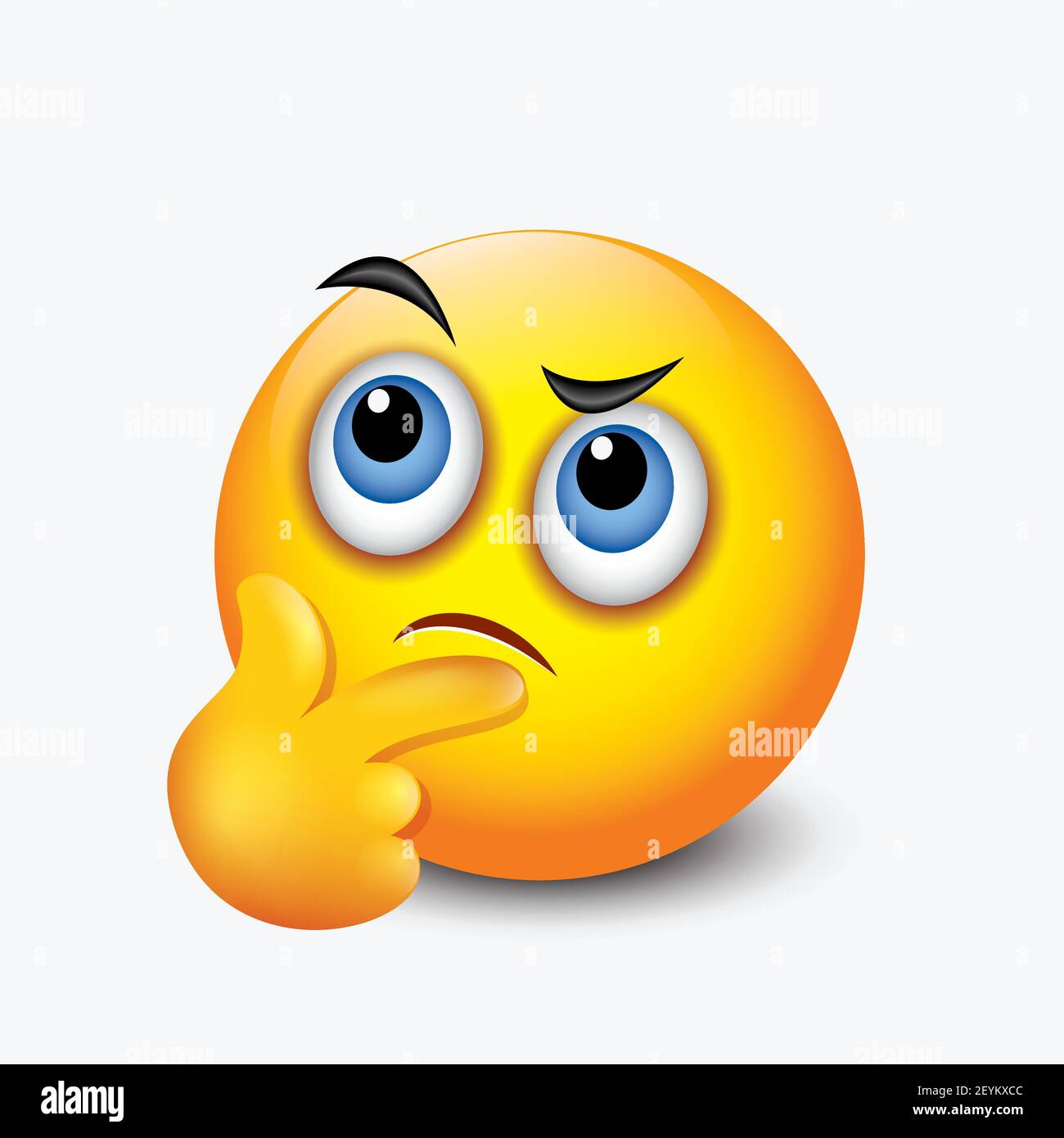 Thinking emoticon - question face emoji - vector illustration Stock ...