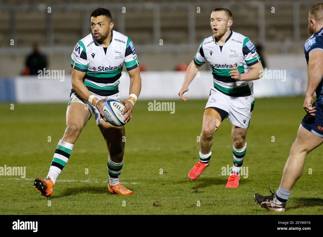 MANCHESTER, UK. MARCH 5TH     Luther Burrell of Newcastle Falcons in action during the Gallagher Premiership match between Sale Sharks and Newcastle Falcons at AJ Bell Stadium, Eccles on Friday 5th March 2021. (Credit: Chris Lishman | MI News ) Stock Photo