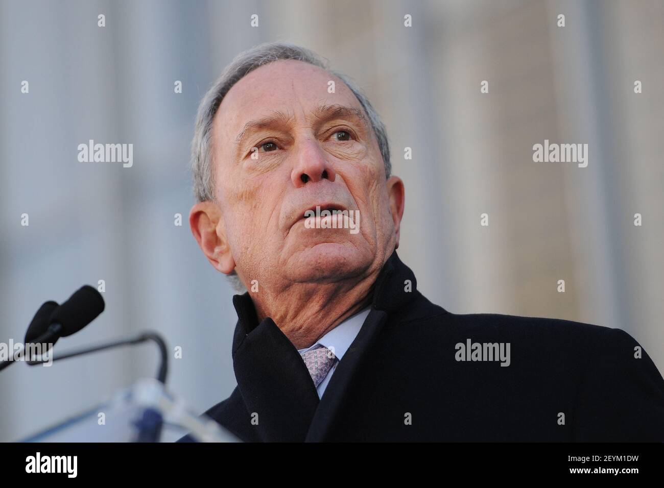 Outgoing Mayor of New York City Michael Bloomberg speaks at the opening