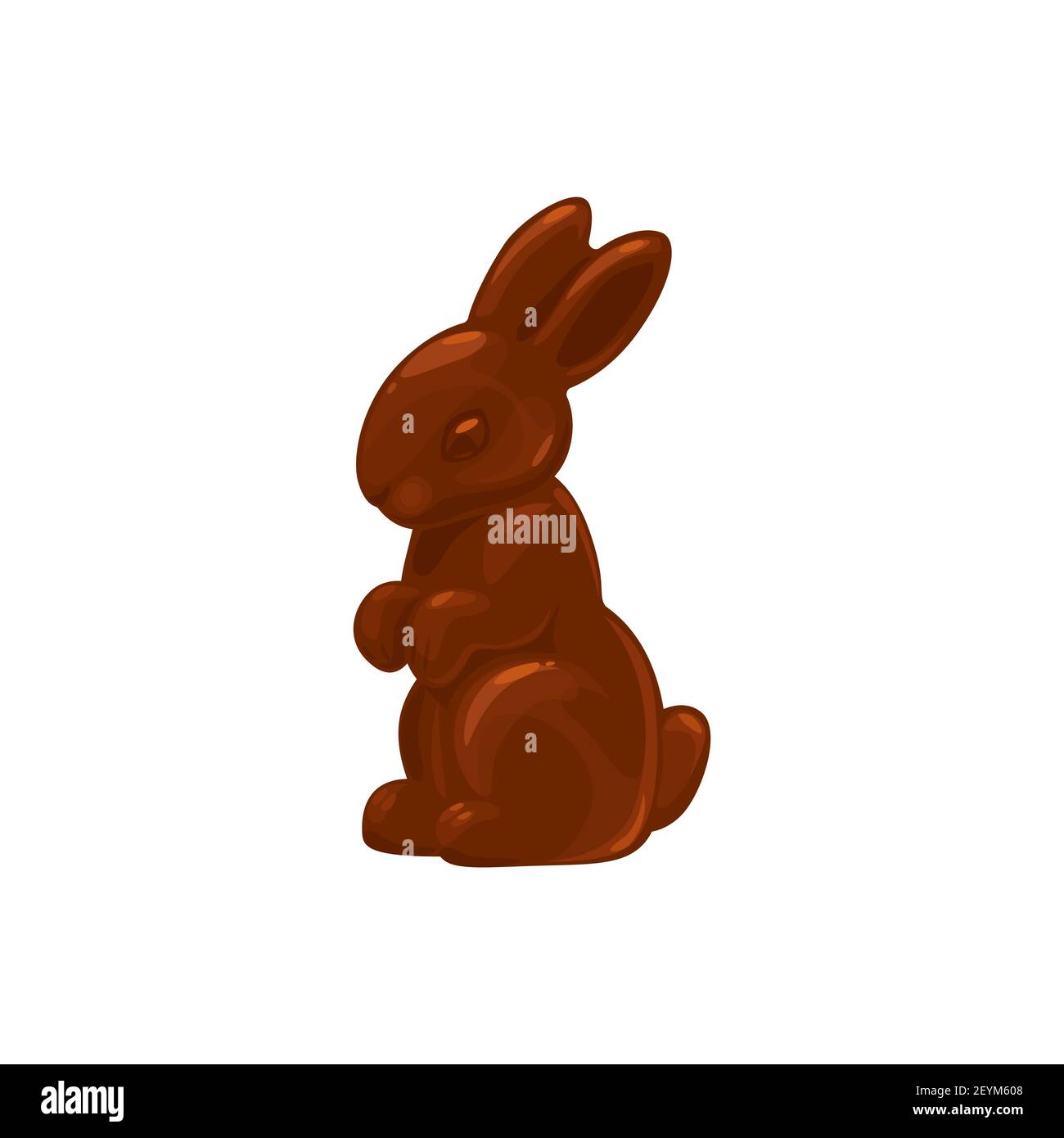 Chocolate bunny or rabbit candy, Easter treat sweets, vector isolated icon. Chocolate bunny confection, cocoa food dessert and holiday confectionery s Stock Vector