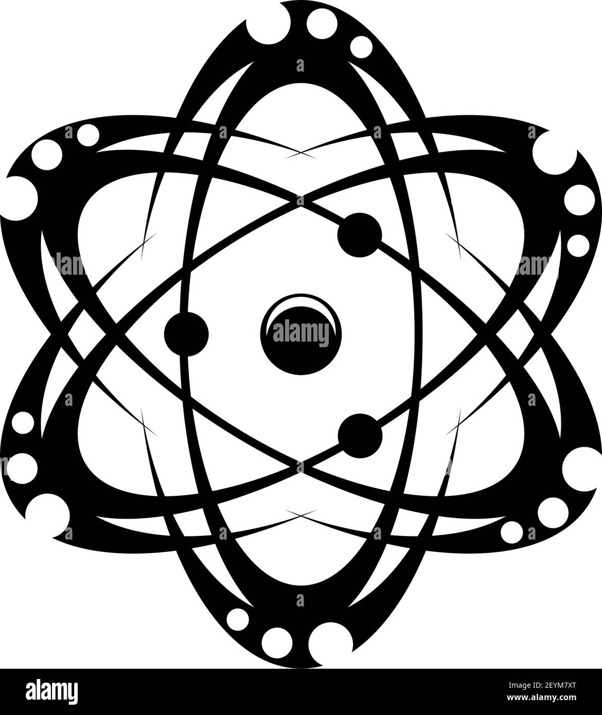 Orbiting molecules and atoms isolated connection and movements of parts ...
