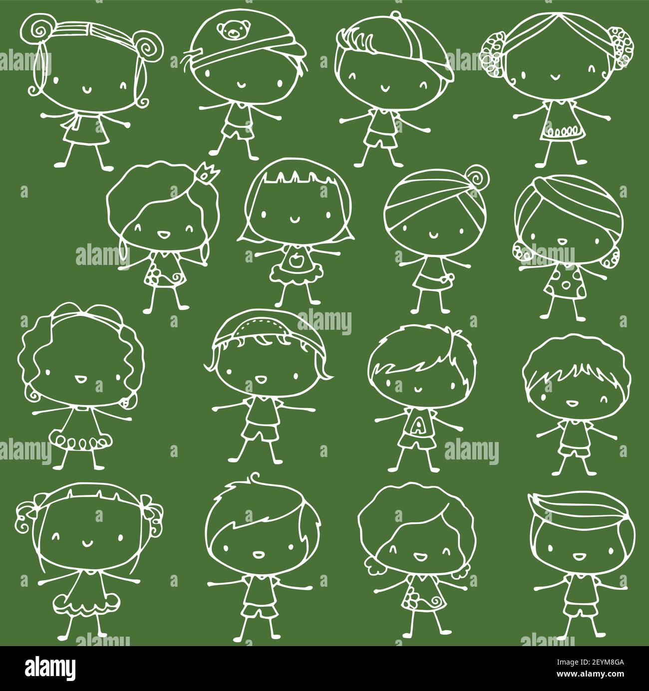 vector cartoon children boys and girls set Stock Vector Image & Art - Alamy