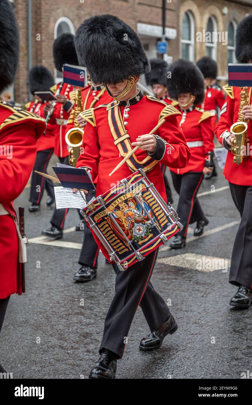 Drummer of the Irish Guards, Windsor, Berkshire Stock Photo